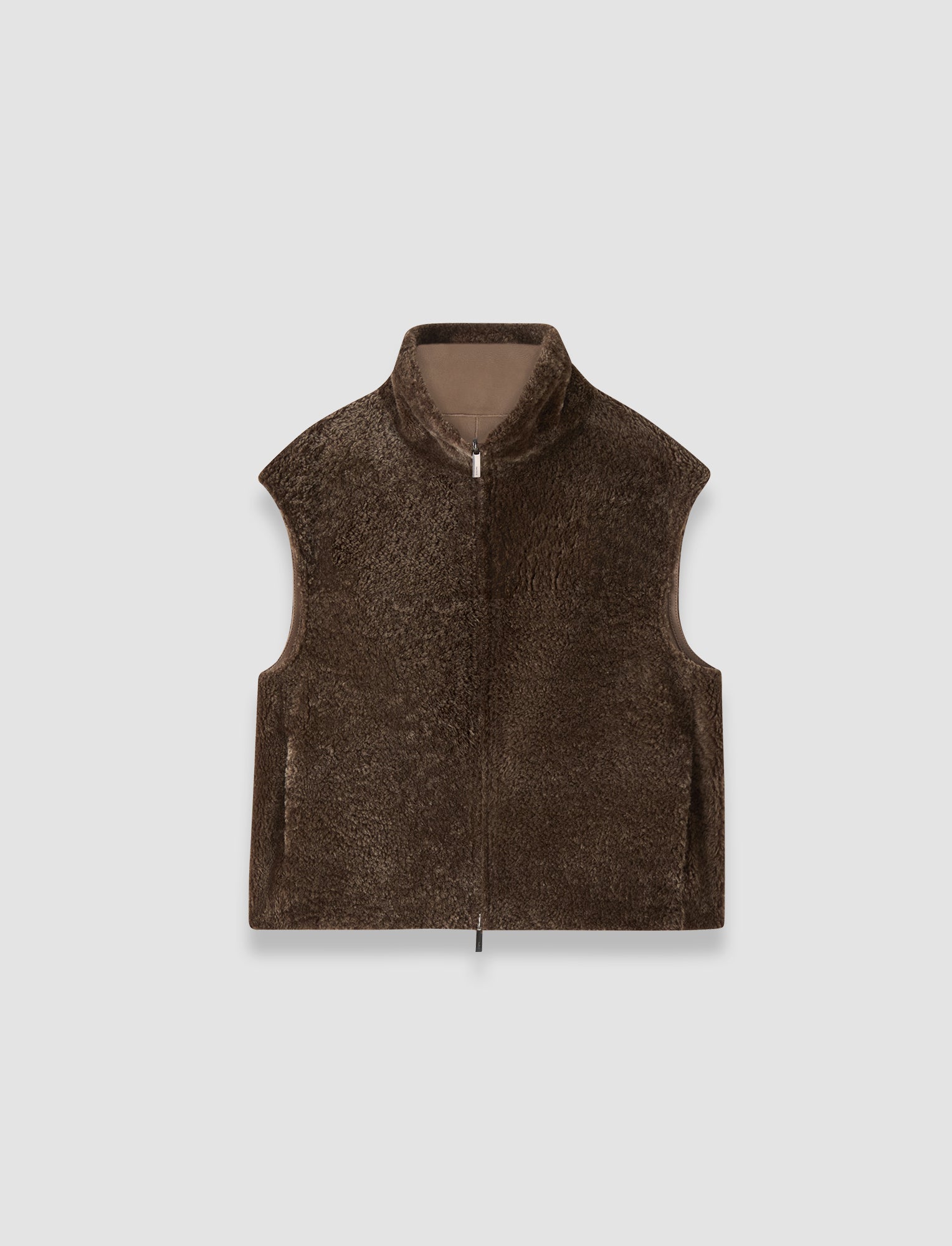 marron-gilet-nico-reversible-en-peau-lainee-texture-JOSEPH