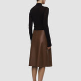 Jupe Niven en cuir nappa souple 