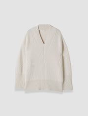 White Noel Fisherman Rib Cashmere Jumper - Joseph