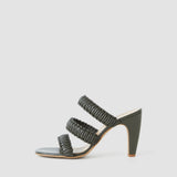 Green Noor Braided Leather High Heel Sandals - Joseph