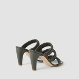 Green Noor Braided Leather High Heel Sandals - Joseph