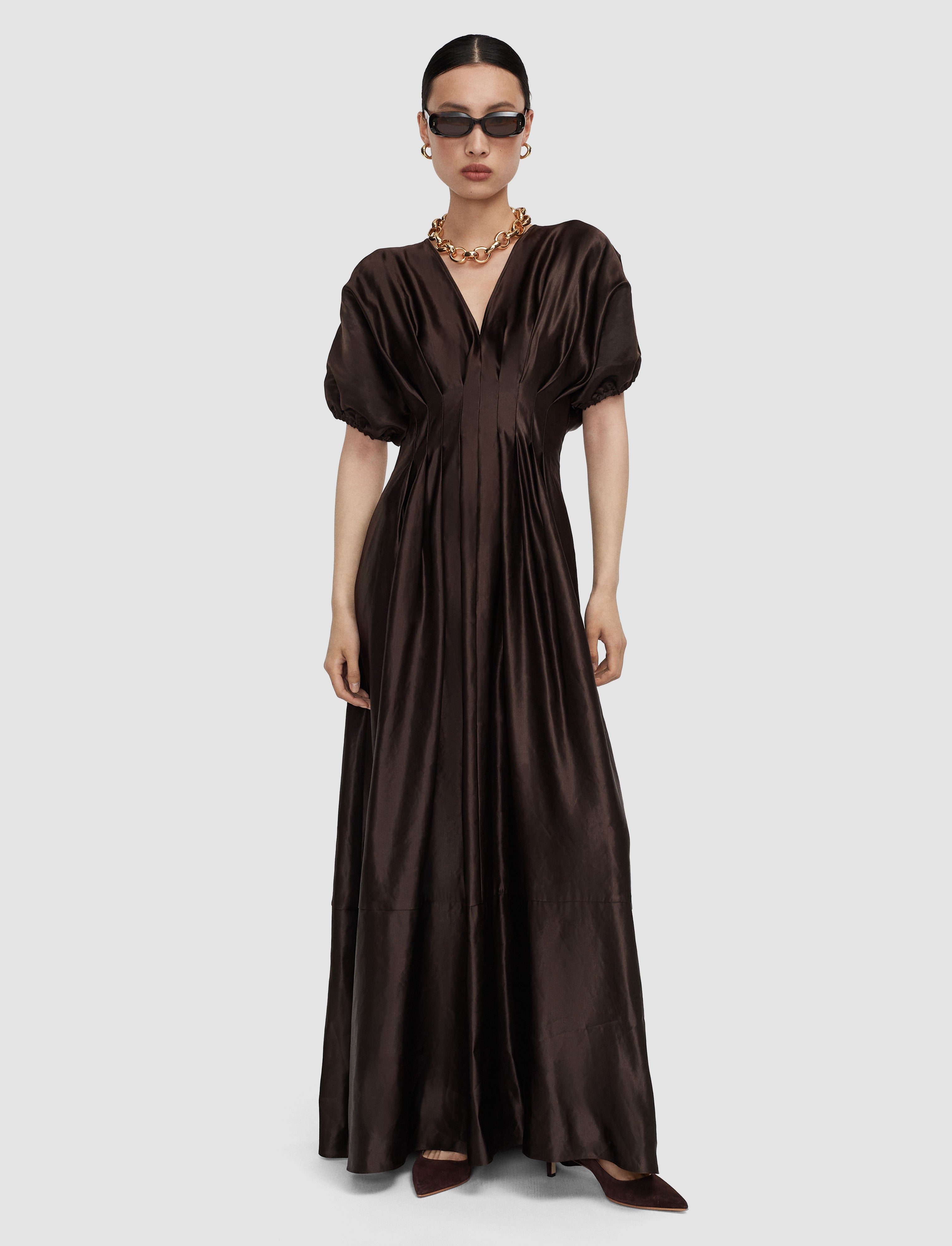 marron-robe-nova-en-melange-soie-et-lin-JOSEPH