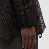 Brown Nyla Corded Lace Crochet Blouse - Joseph