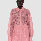 Pink Nyla Corded Lace Crochet Blouse - Joseph