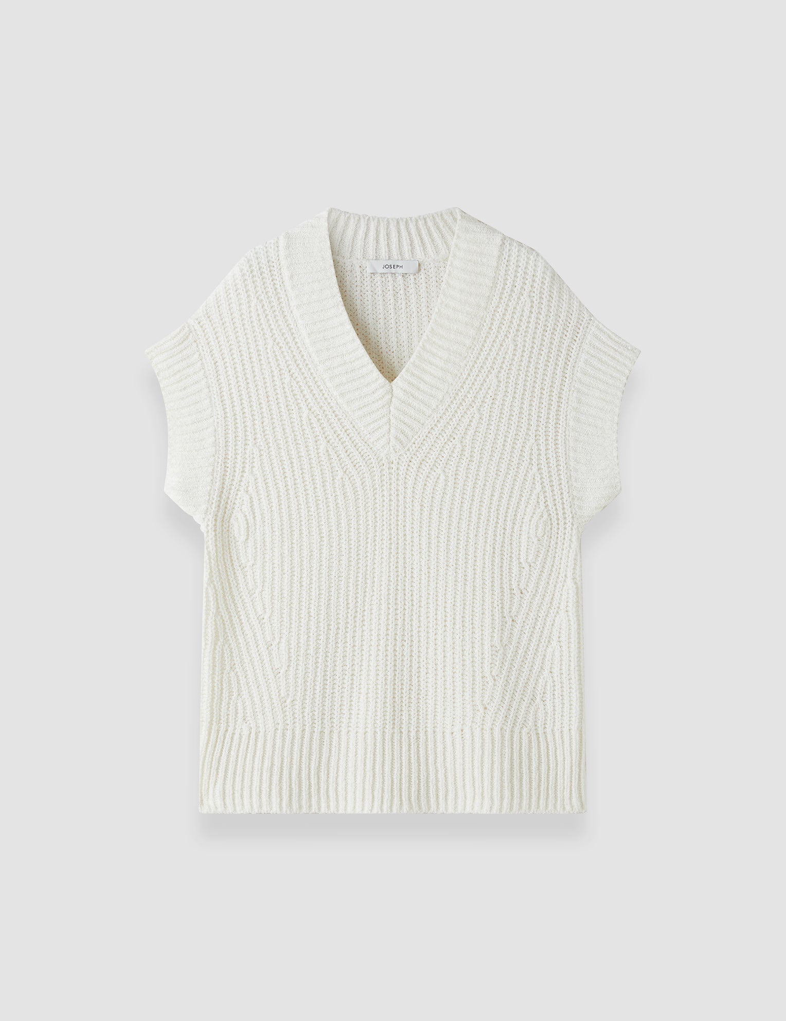 White Nylas Cotton Terry Knit Top - Joseph