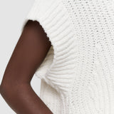 White Nylas Cotton Terry Knit Top - Joseph