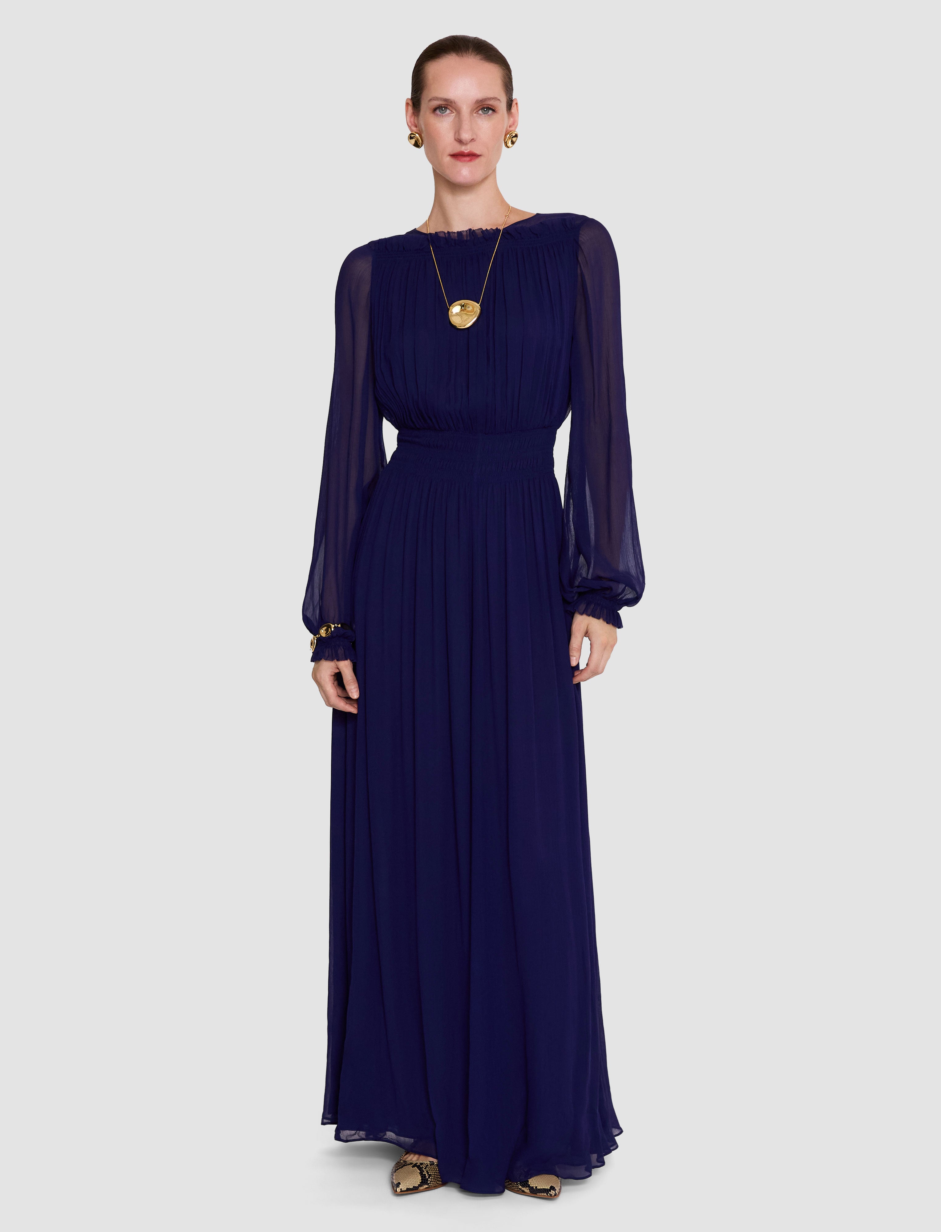 violet-robe-froissee-olivia-viscose-JOSEPH