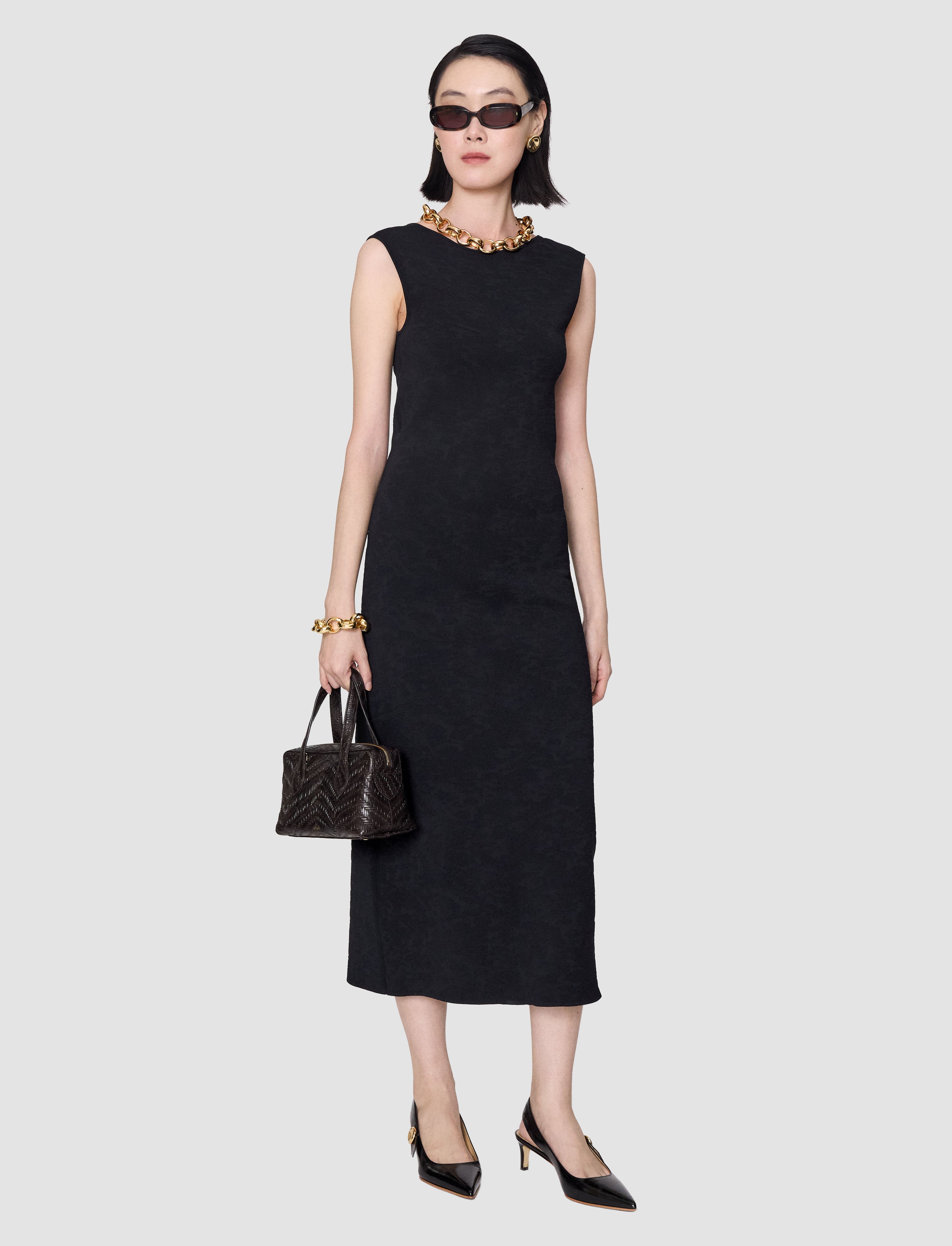 noir-robe-orosia-en-milano-jacquard-leopard-JOSEPH