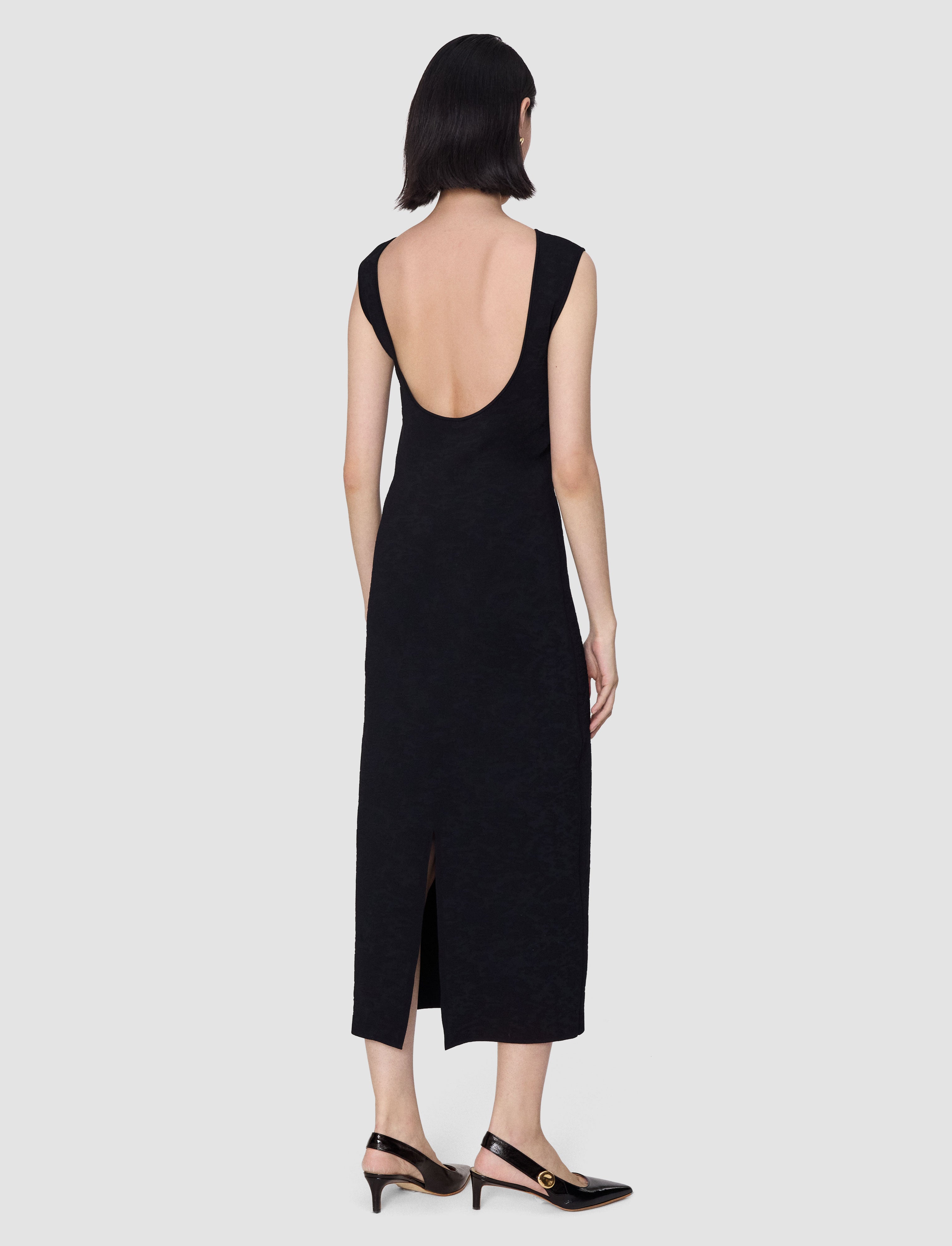 noir-robe-orosia-en-milano-jacquard-leopard-JOSEPH