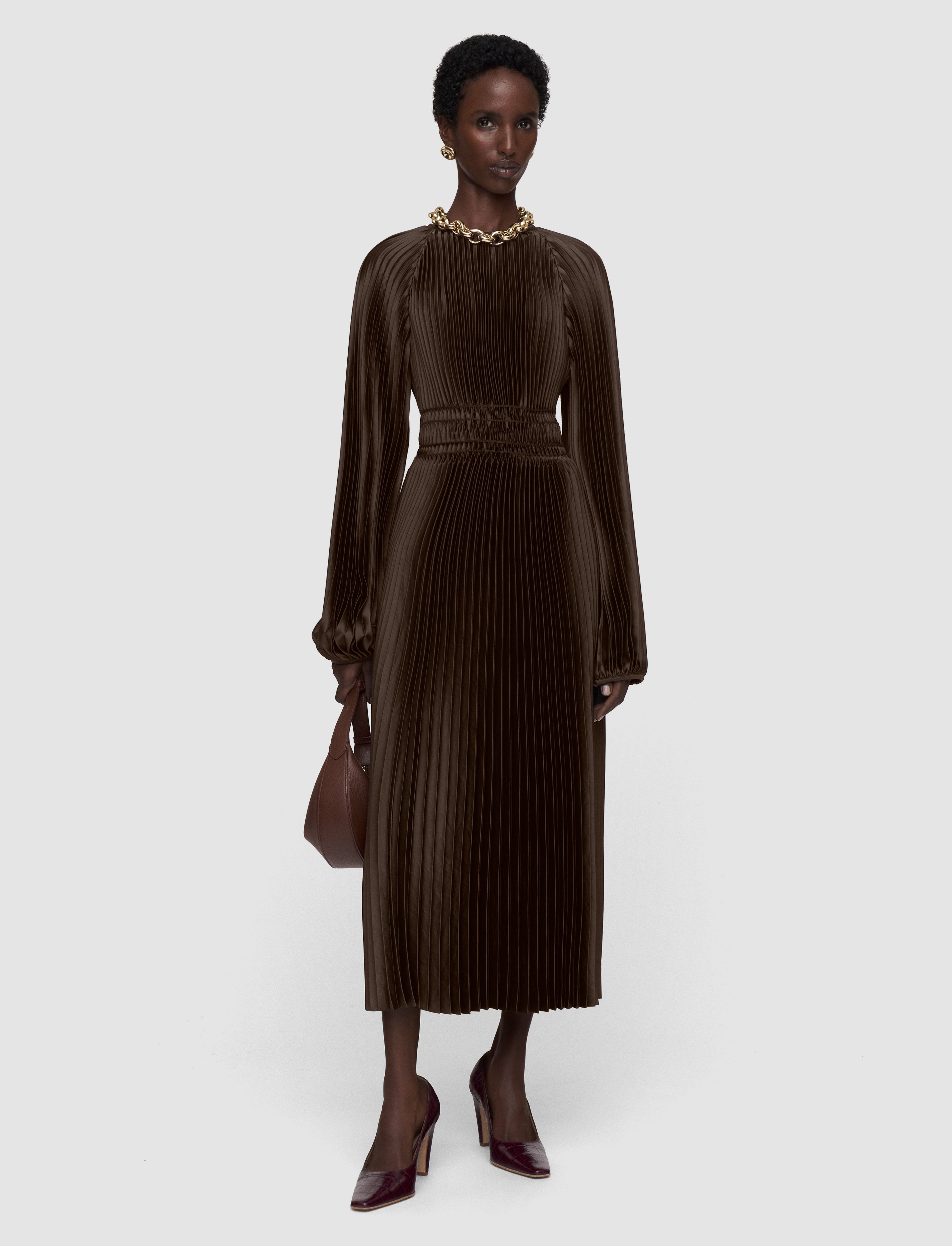 brown-ortiz-pleated-woven-dress-JOSEPH