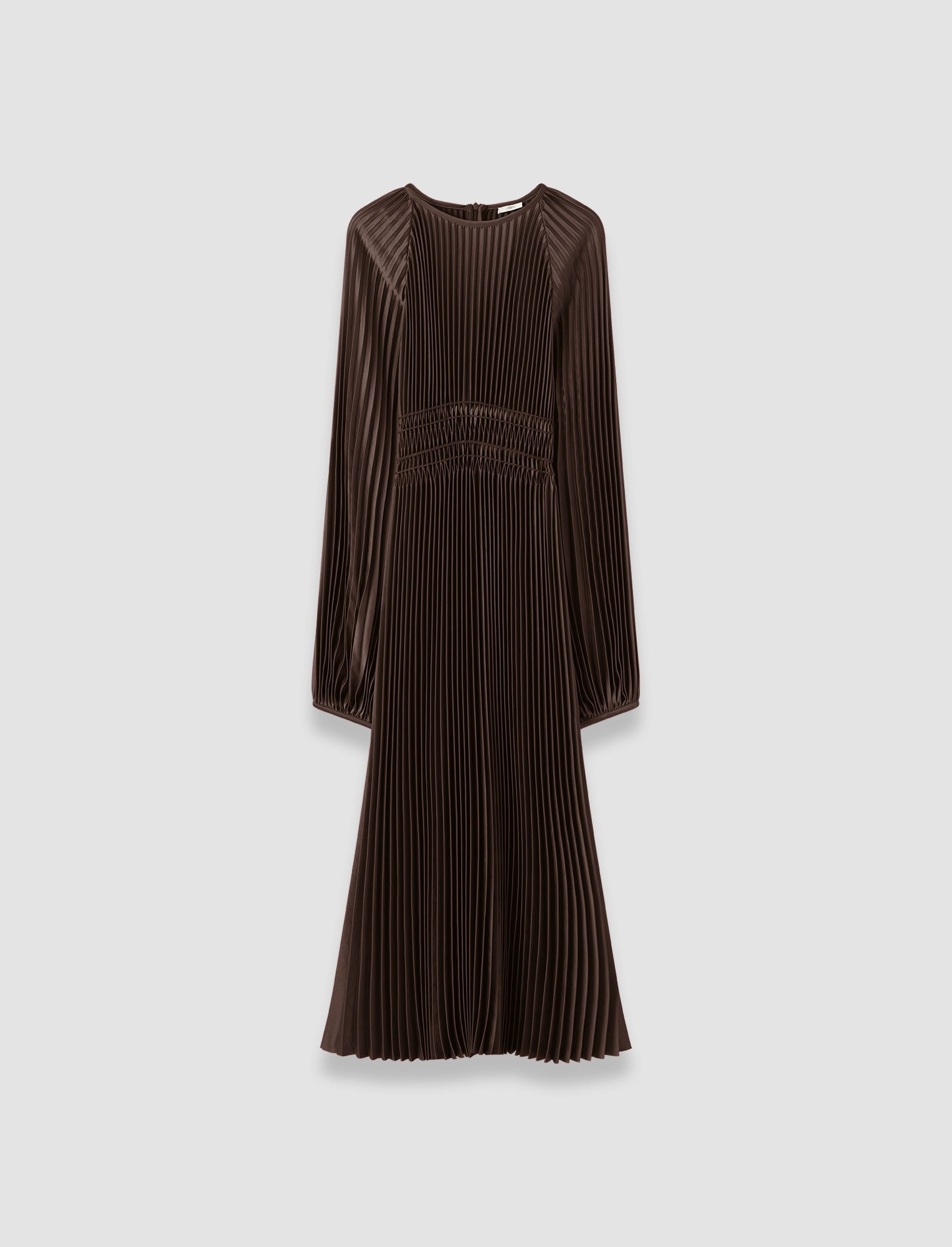 brown-ortiz-pleated-woven-dress-JOSEPH