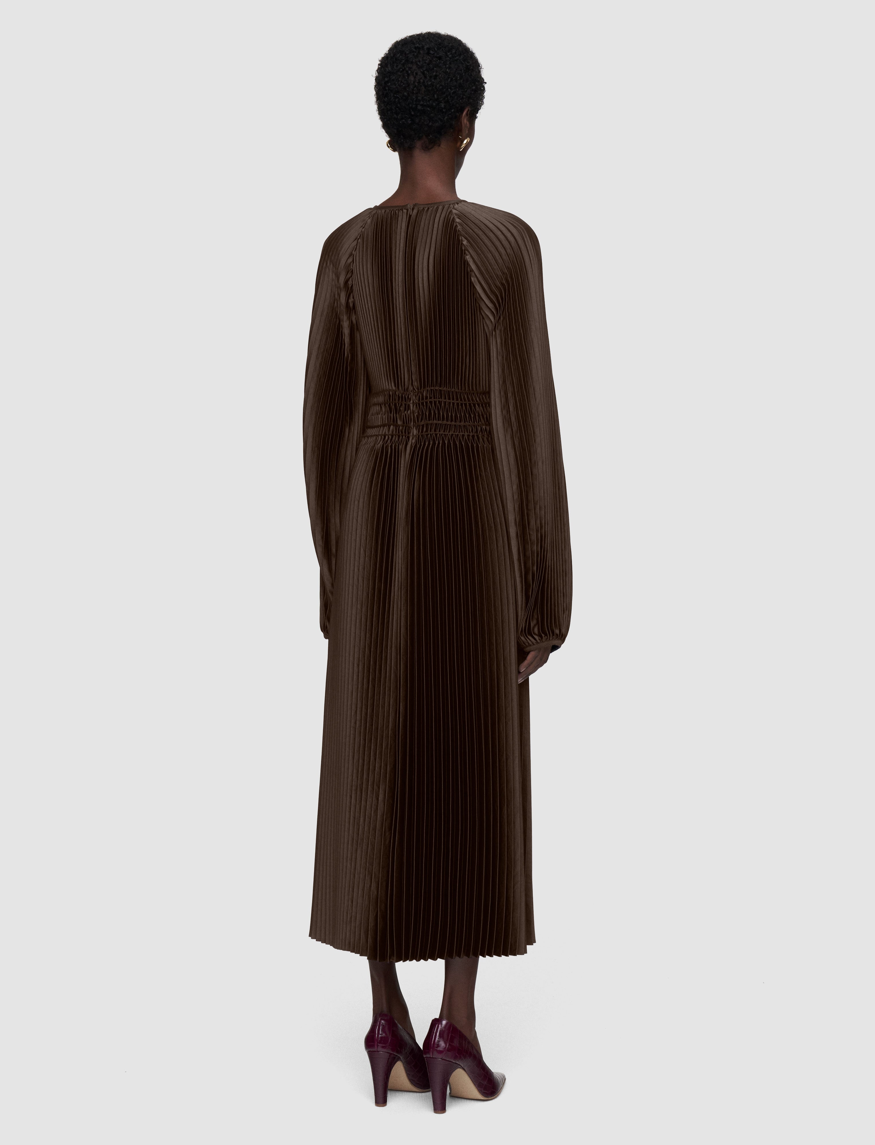 brown-ortiz-pleated-woven-dress-JOSEPH
