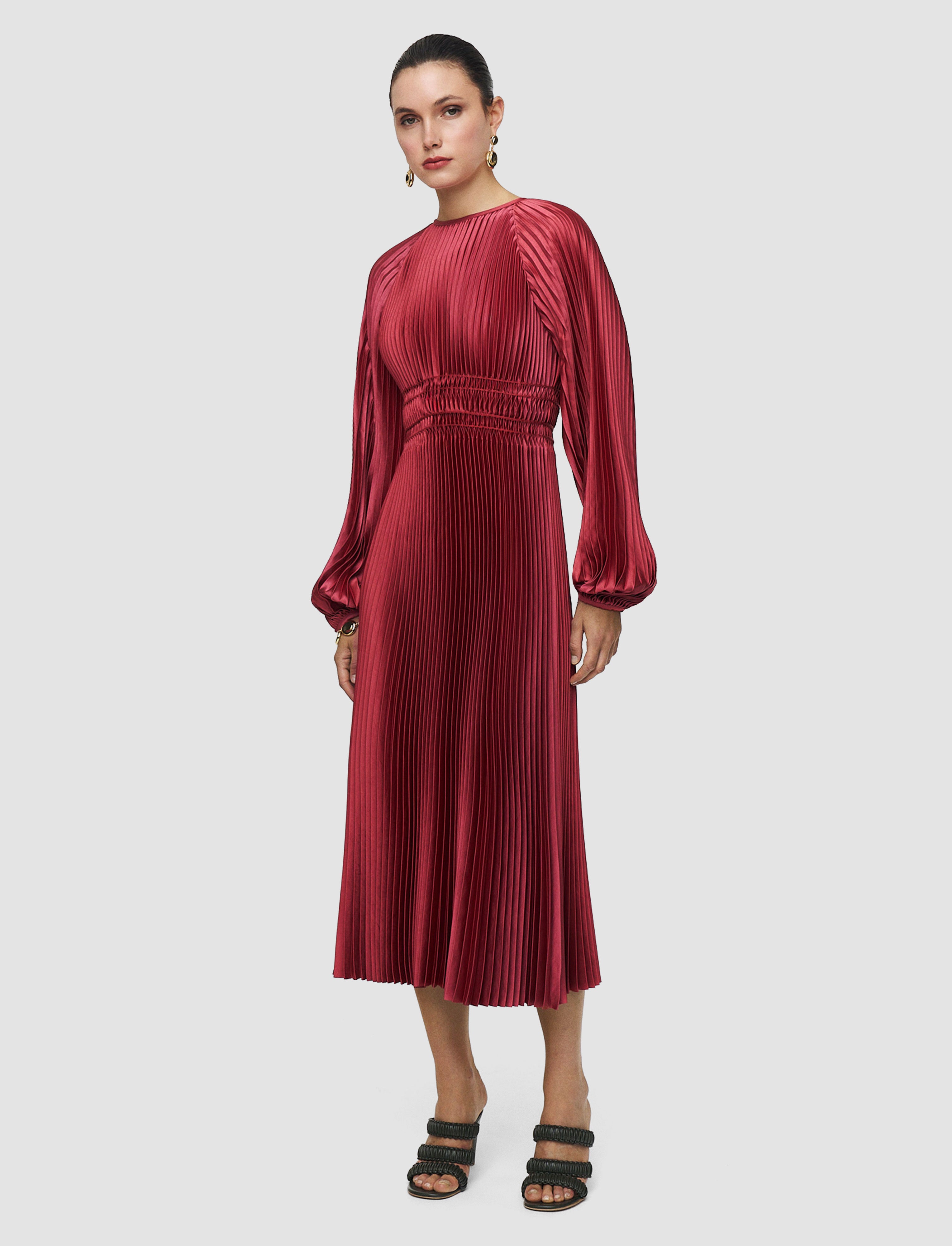 rose-robe-ortiz-plissee-en-tissu-JOSEPH