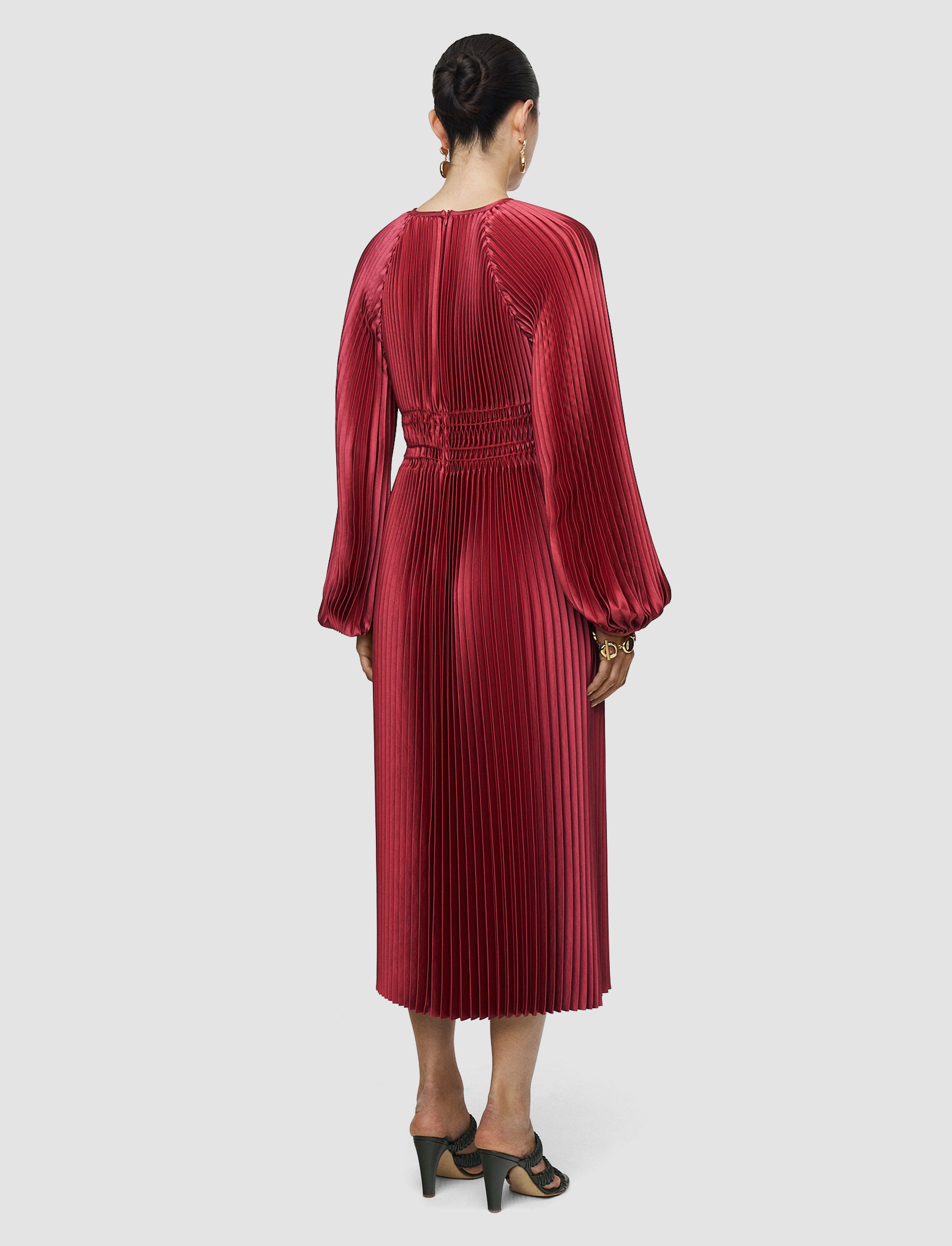 rose-robe-ortiz-plissee-en-tissu-JOSEPH
