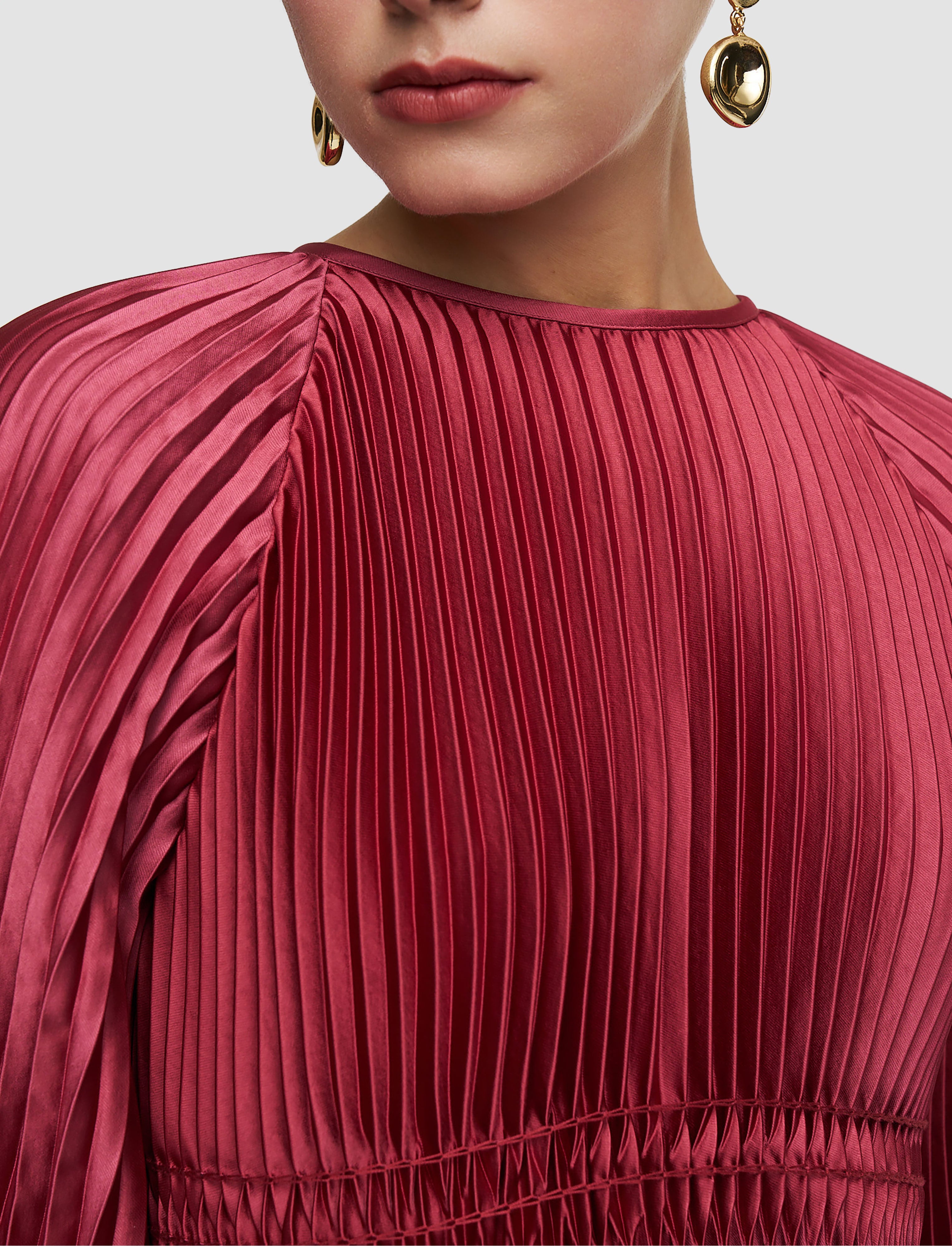 rose-robe-ortiz-plissee-en-tissu-JOSEPH