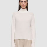 White Oxna Light Pure Cashmere High Neck Jumper - Joseph