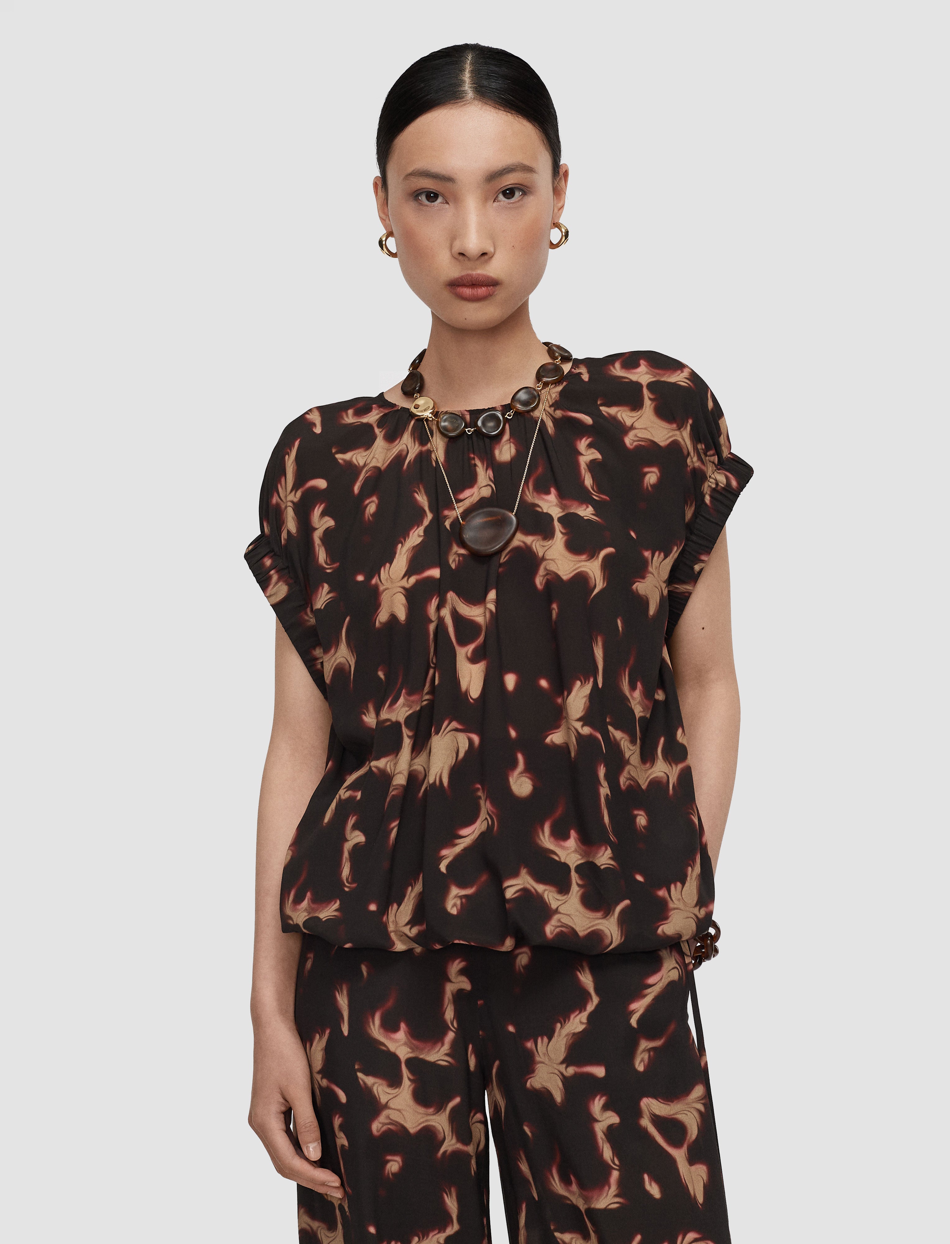 brown-phoebe-tortoiseshell-crepe-blouse-JOSEPH