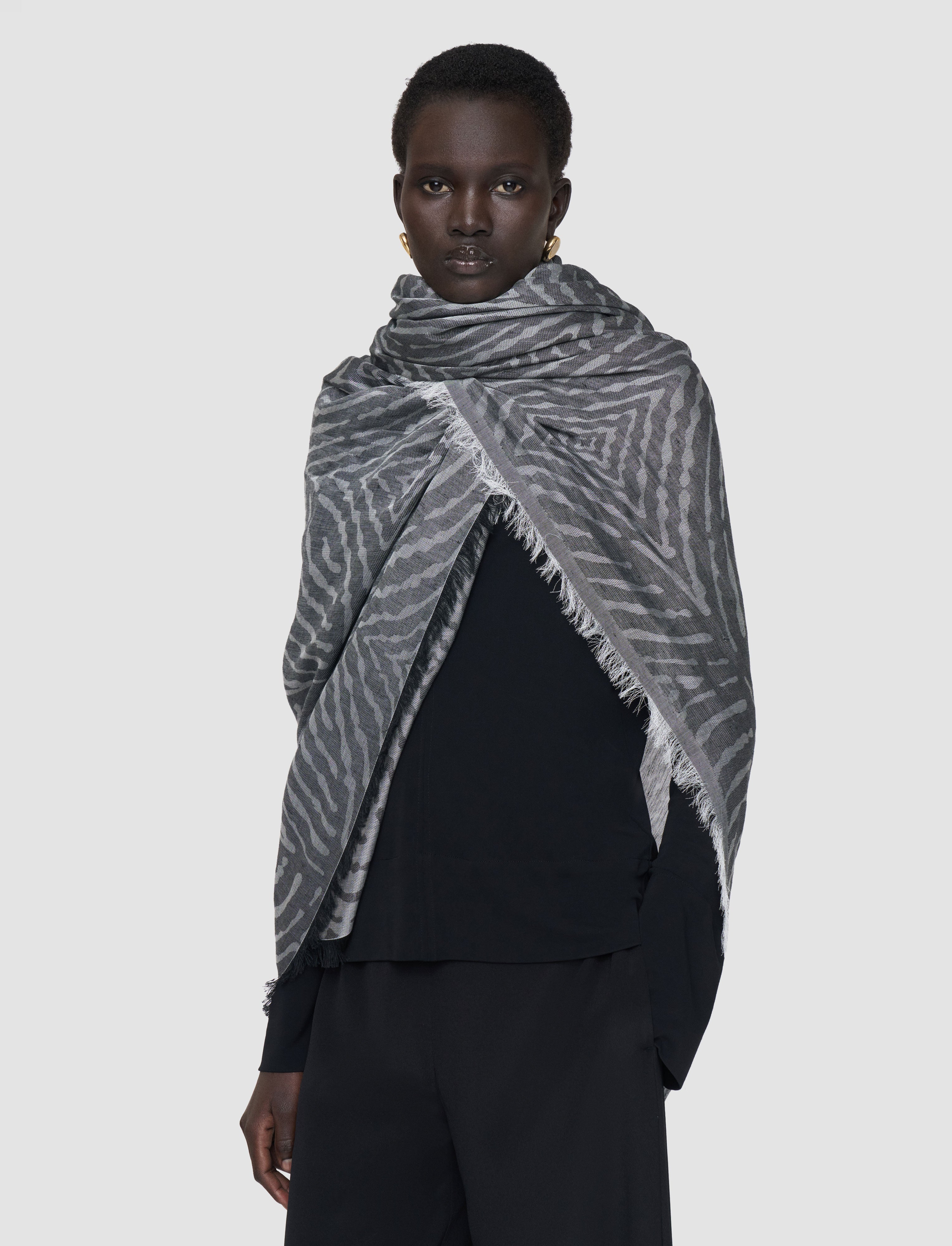 multicolour-posie-linen-blend-scarf-JOSEPH