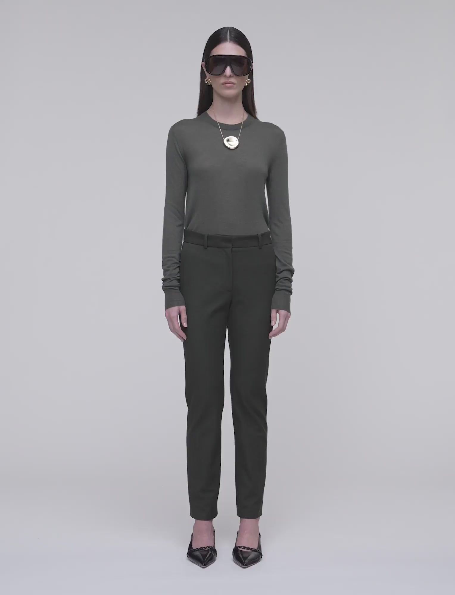 緑-coleman-long-gabardine-stretch-トラウザーズ-JOSEPH