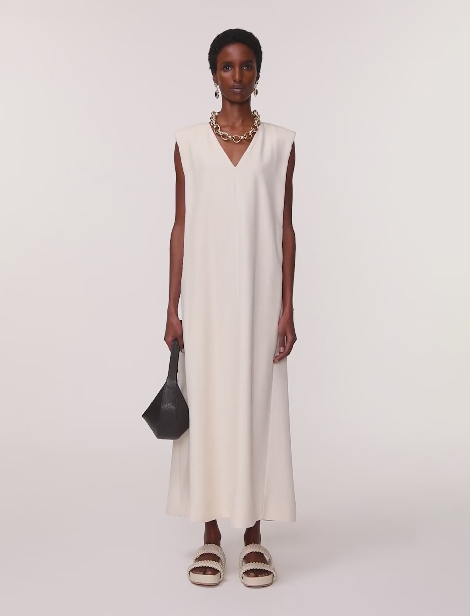 blanc-robe-vssad-en-tailoring-de-viscose-JOSEPH