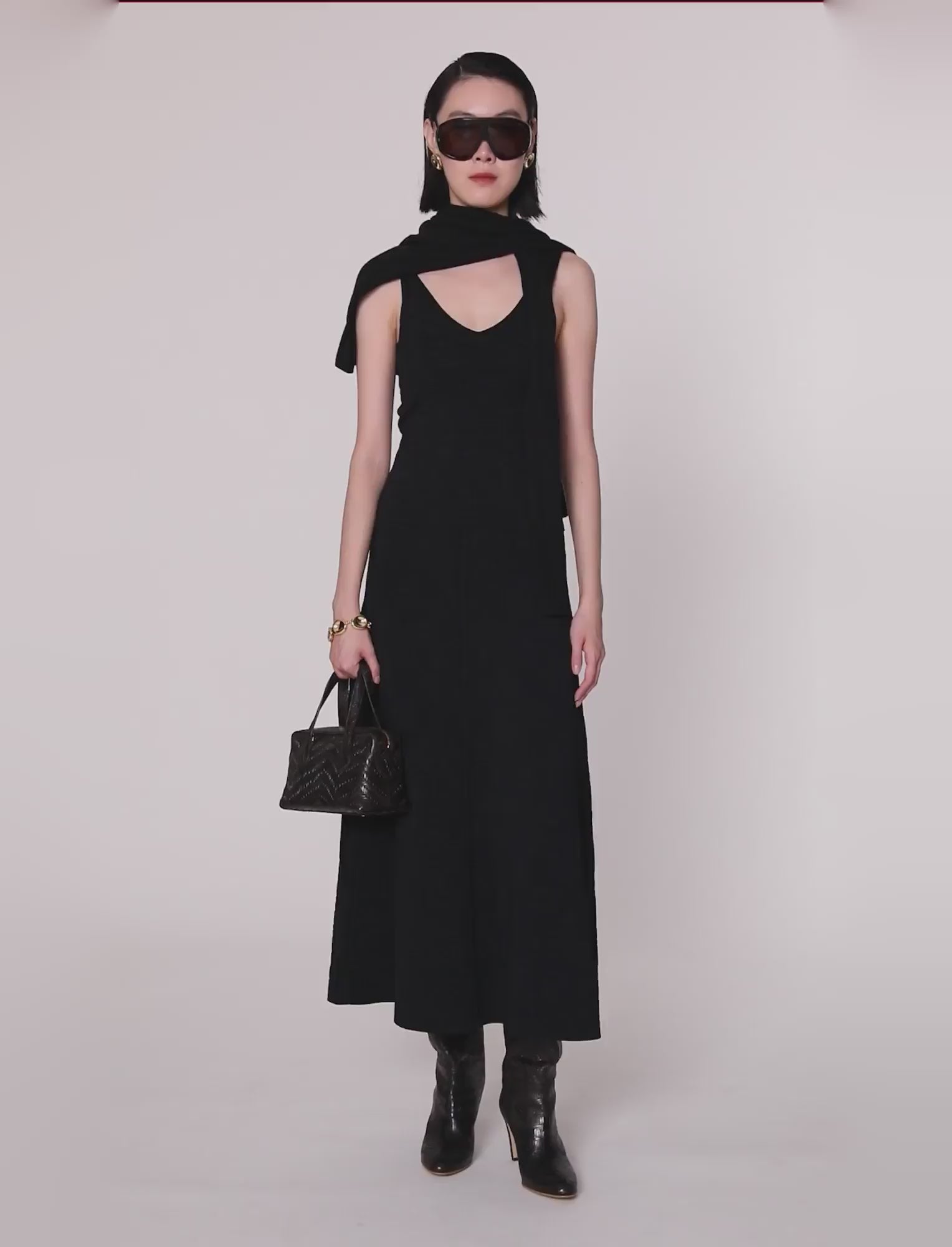 noir-jupe-helius-en-milano-jacquard-leopard-JOSEPH