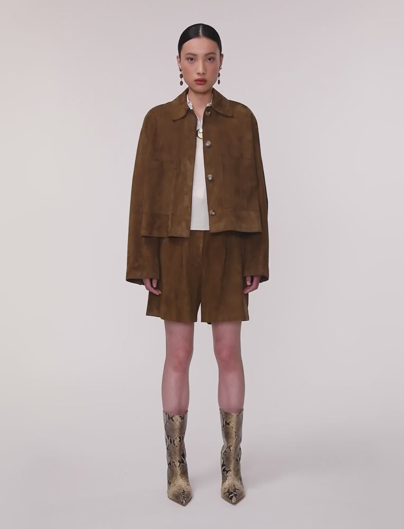 brown-suze-light-suede-shorts-JOSEPH