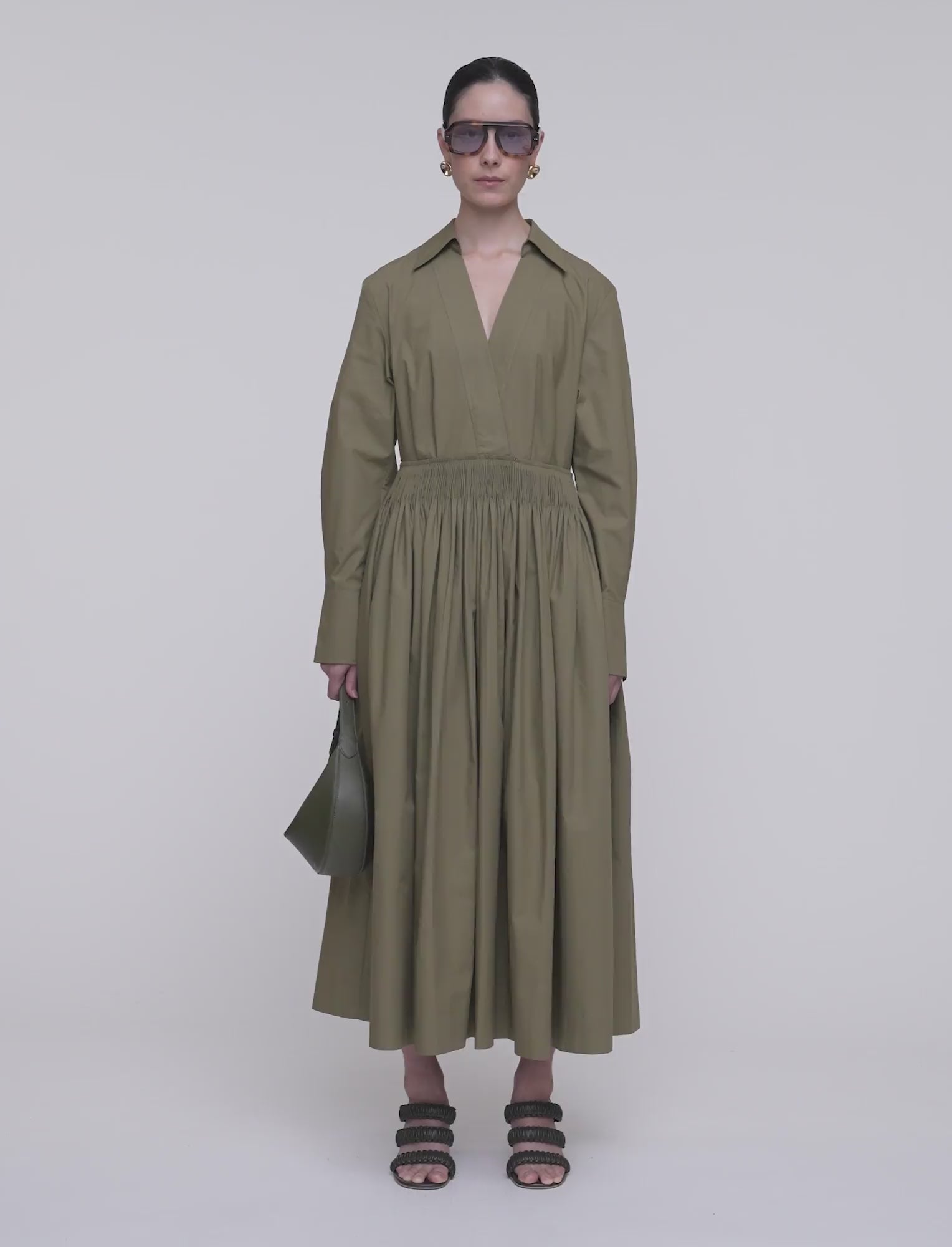 vert-robe-kathe-en-popeline-de-coton-JOSEPH