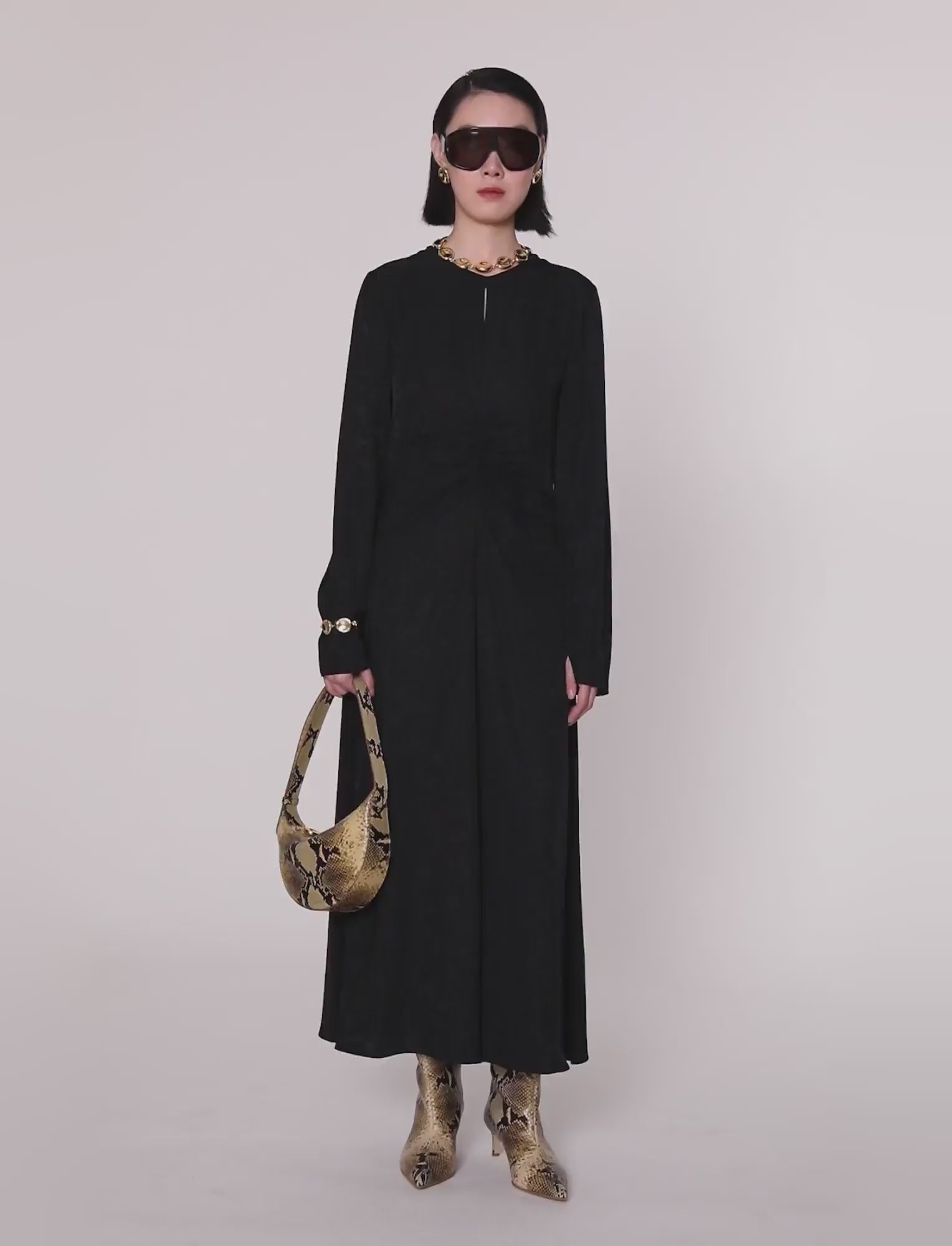 black-aurora-jacquard-dress-JOSEPH