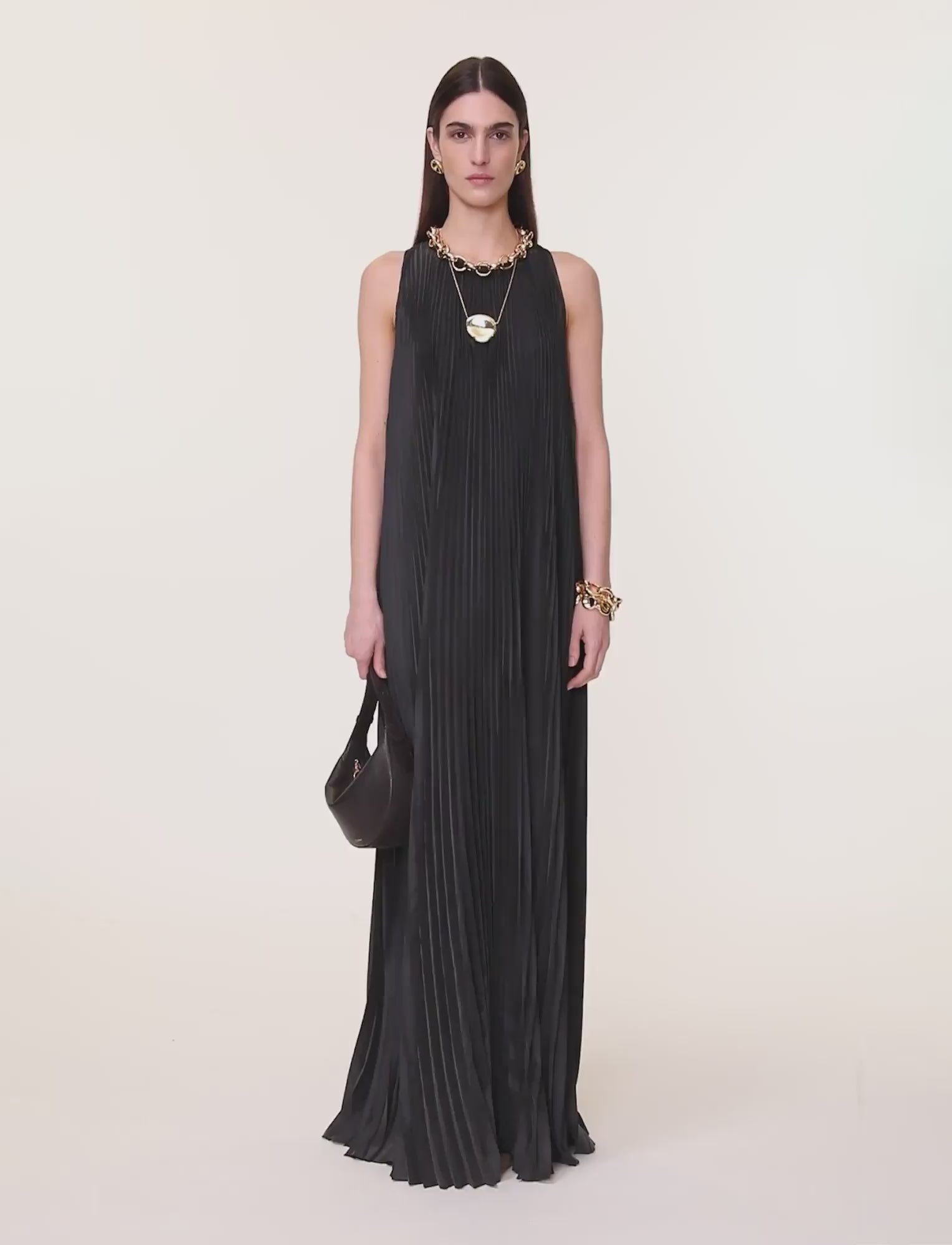 black-chenes-silk-blend-pleated-dress-JOSEPH