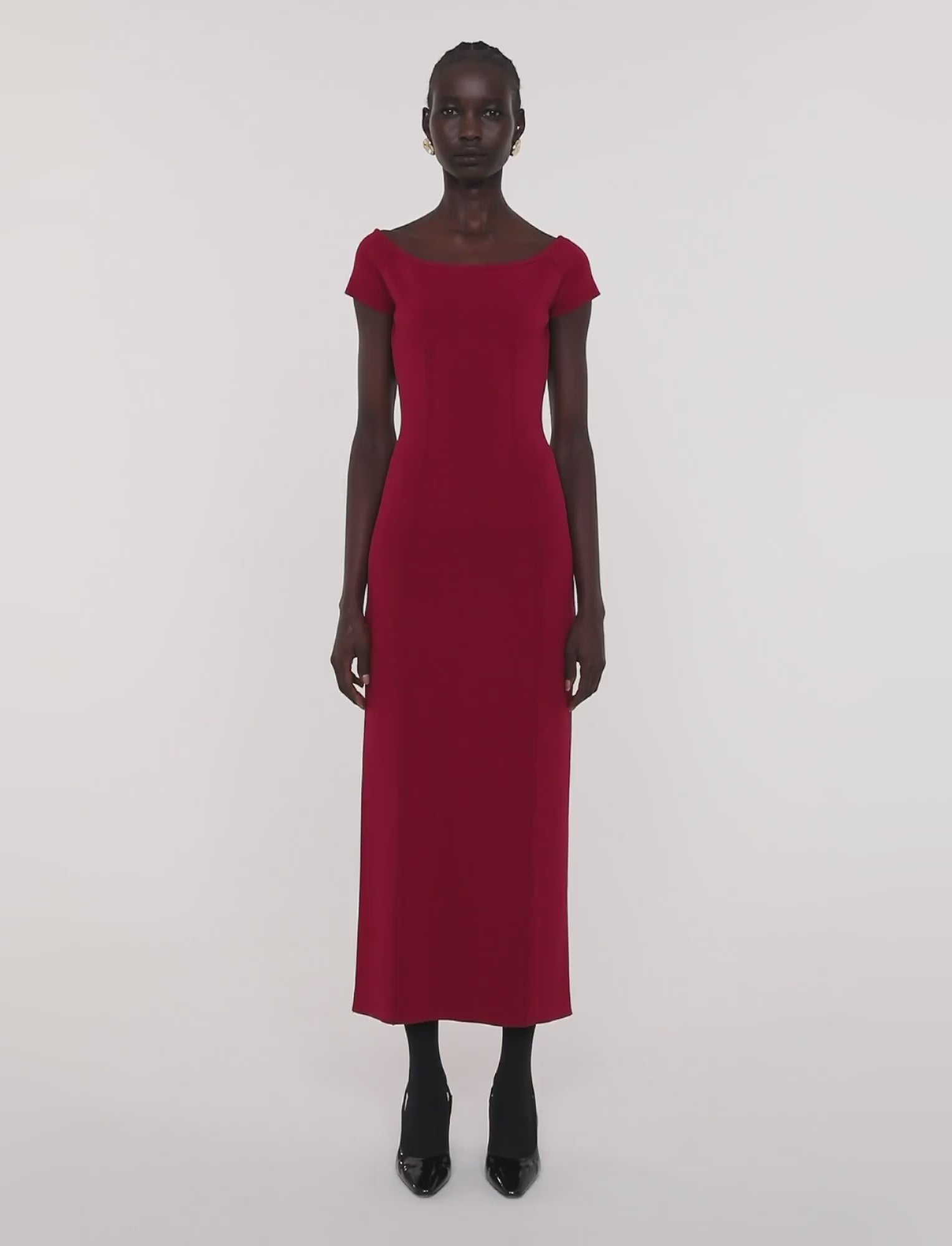 rouge-robe-en-jersey-compact-milano-JOSEPH