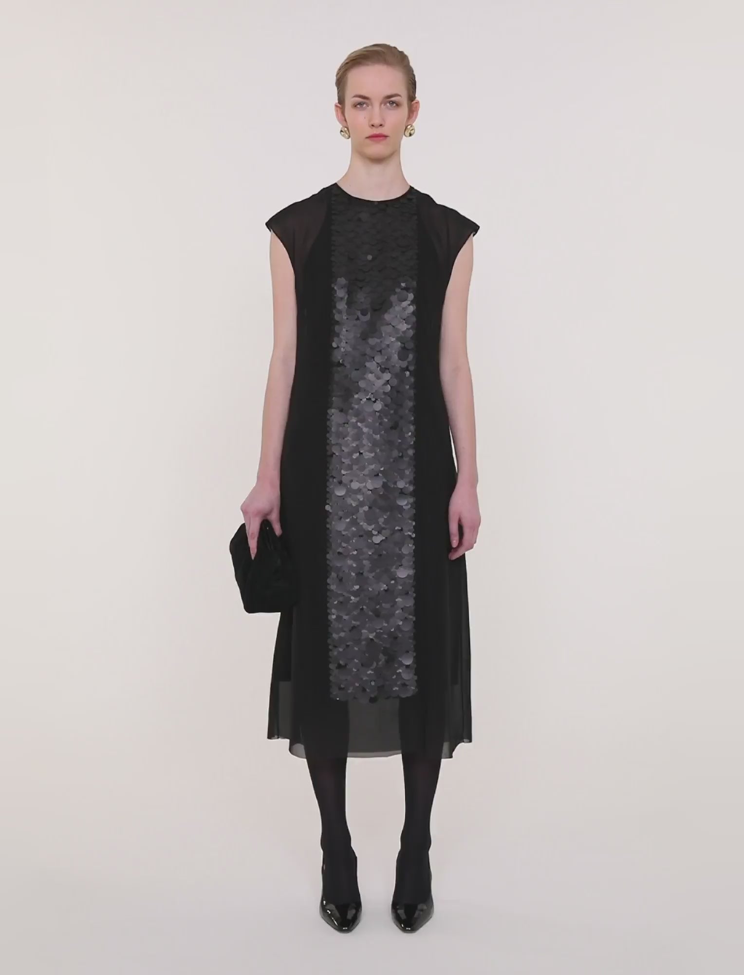 black-boulle-two-piece-chiffon-sequin-dress-JOSEPH