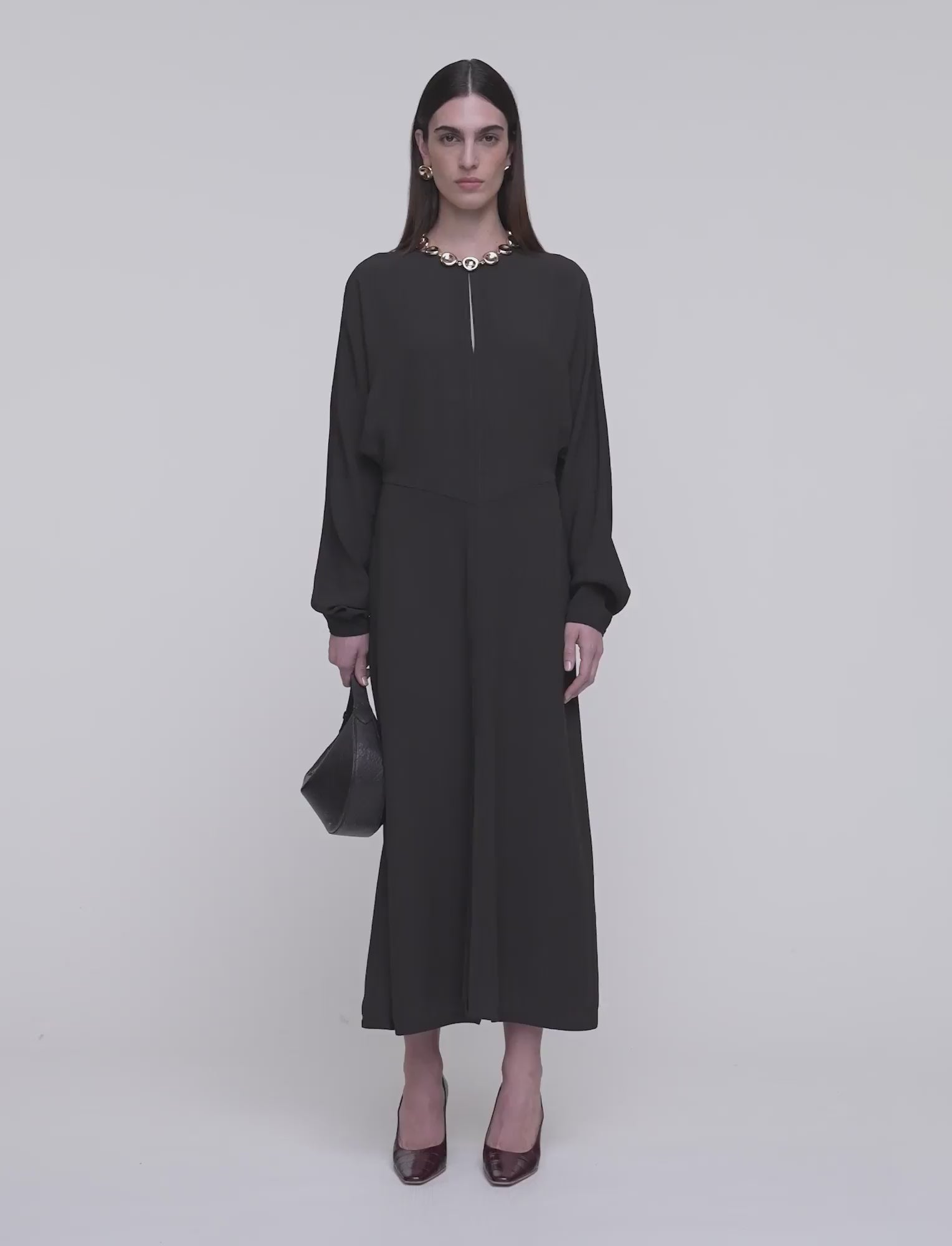 brown-hills-crepe-dress-JOSEPH