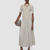 Beige Rabat Pleated Satin Skirt - Joseph