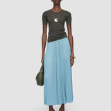 Blue Rabat Pleated Satin Skirt - Joseph