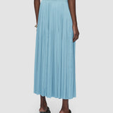 Blue Rabat Pleated Satin Skirt - Joseph