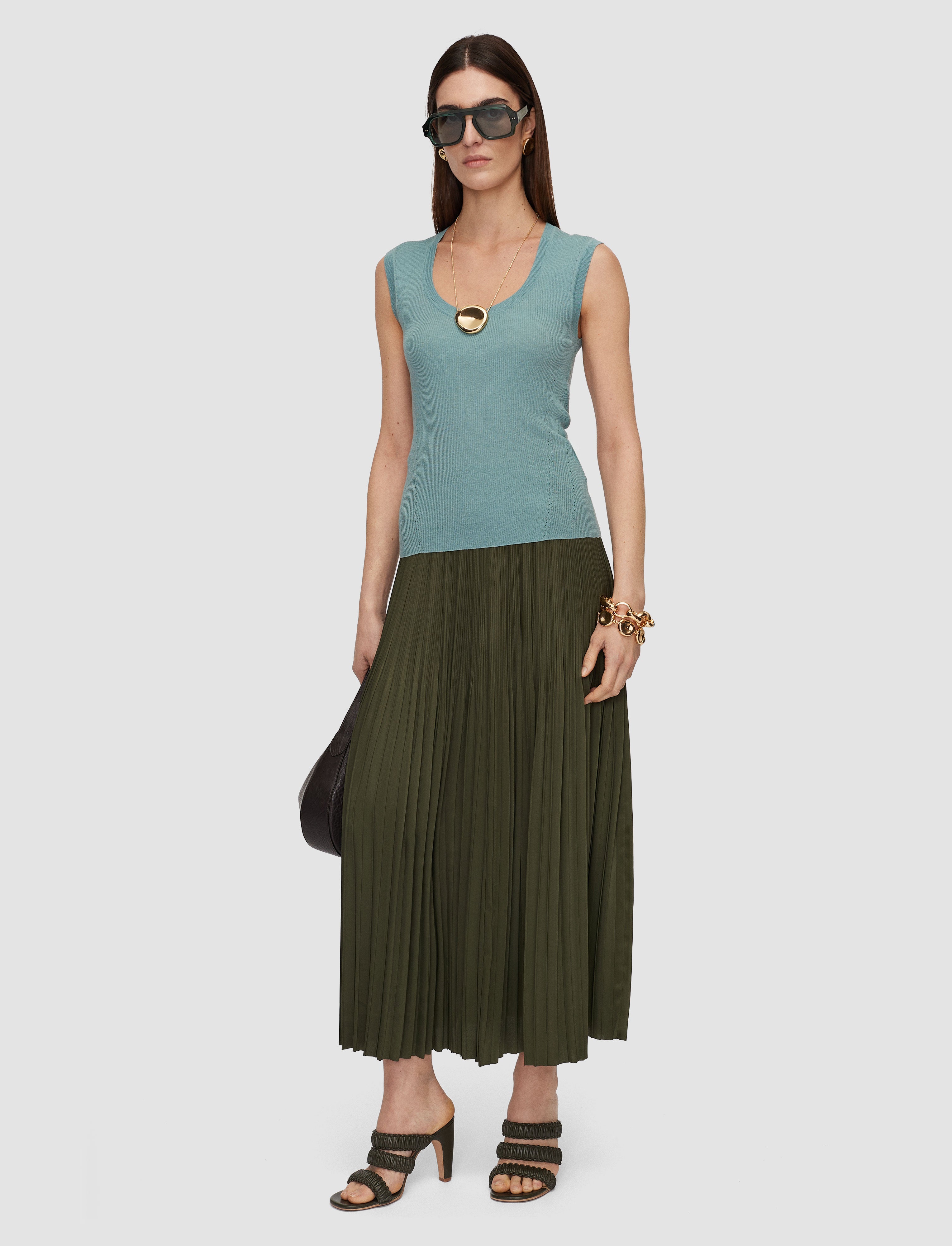 green-rabat-pleated-satin-skirt-JOSEPH