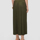 Green Rabat Pleated Satin Skirt - Joseph