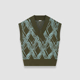 Rahma Check Cotton Silk Knit Vest