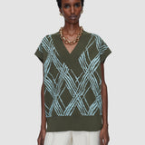 Multicolour Rahma Check Cotton Silk Knit Vest - Joseph