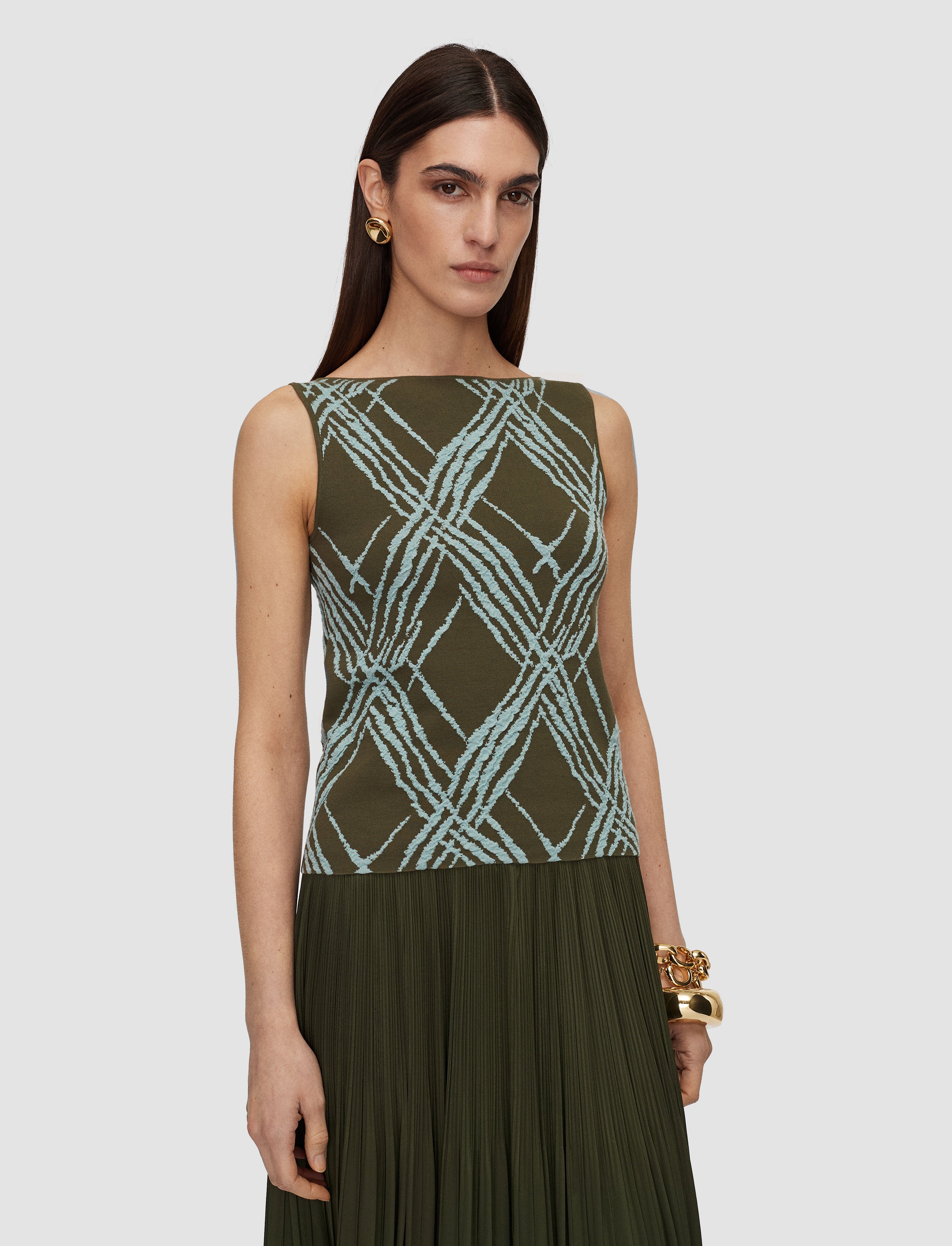 multicolour-aouda-check-cotton-silk-knit-top-JOSEPH