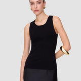 Black Rana Silk Stretch Tank Top - Joseph