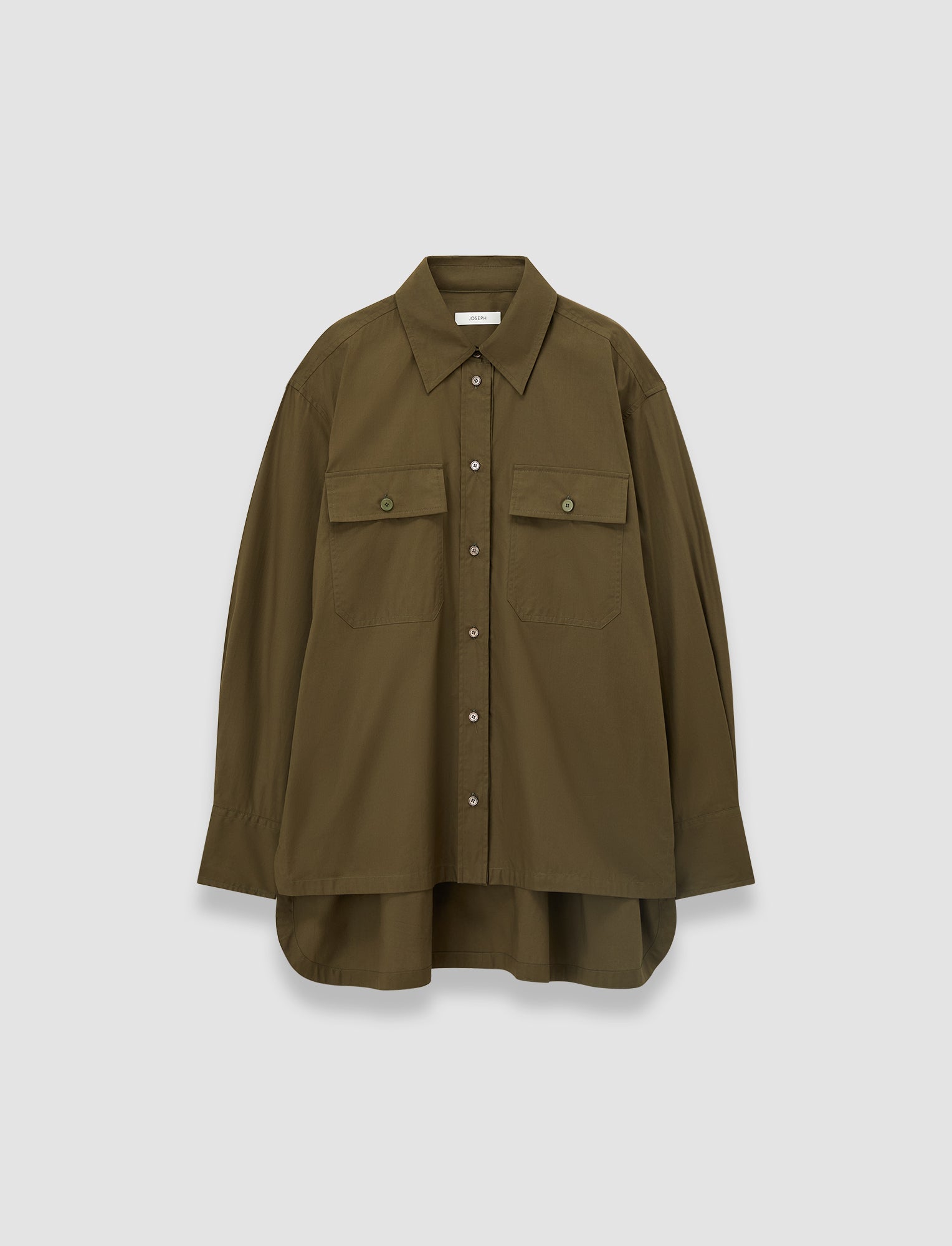 green-ranya-cotton-poplin-shirt-JOSEPH