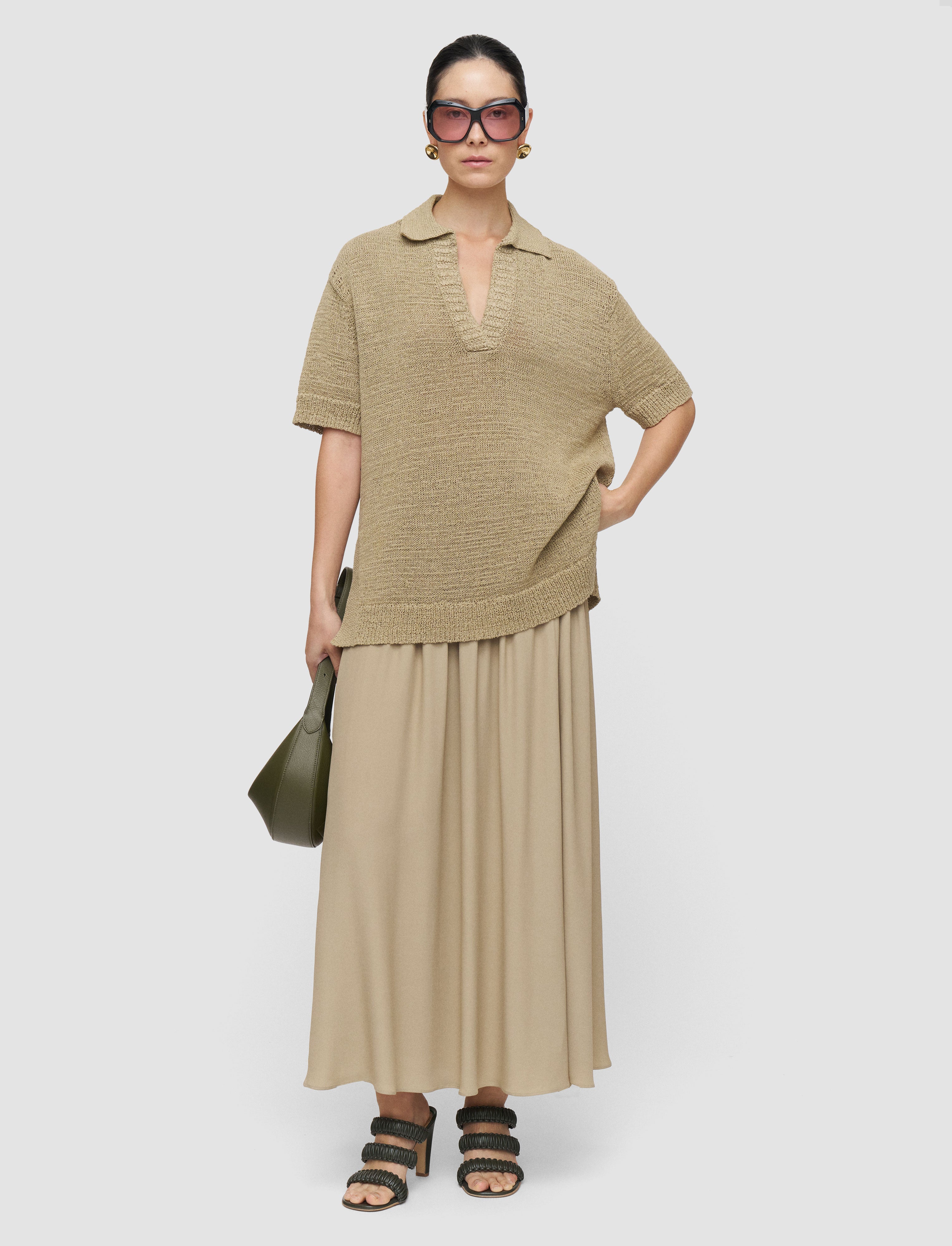 green-rian-open-cotton-knit-polo-top-JOSEPH