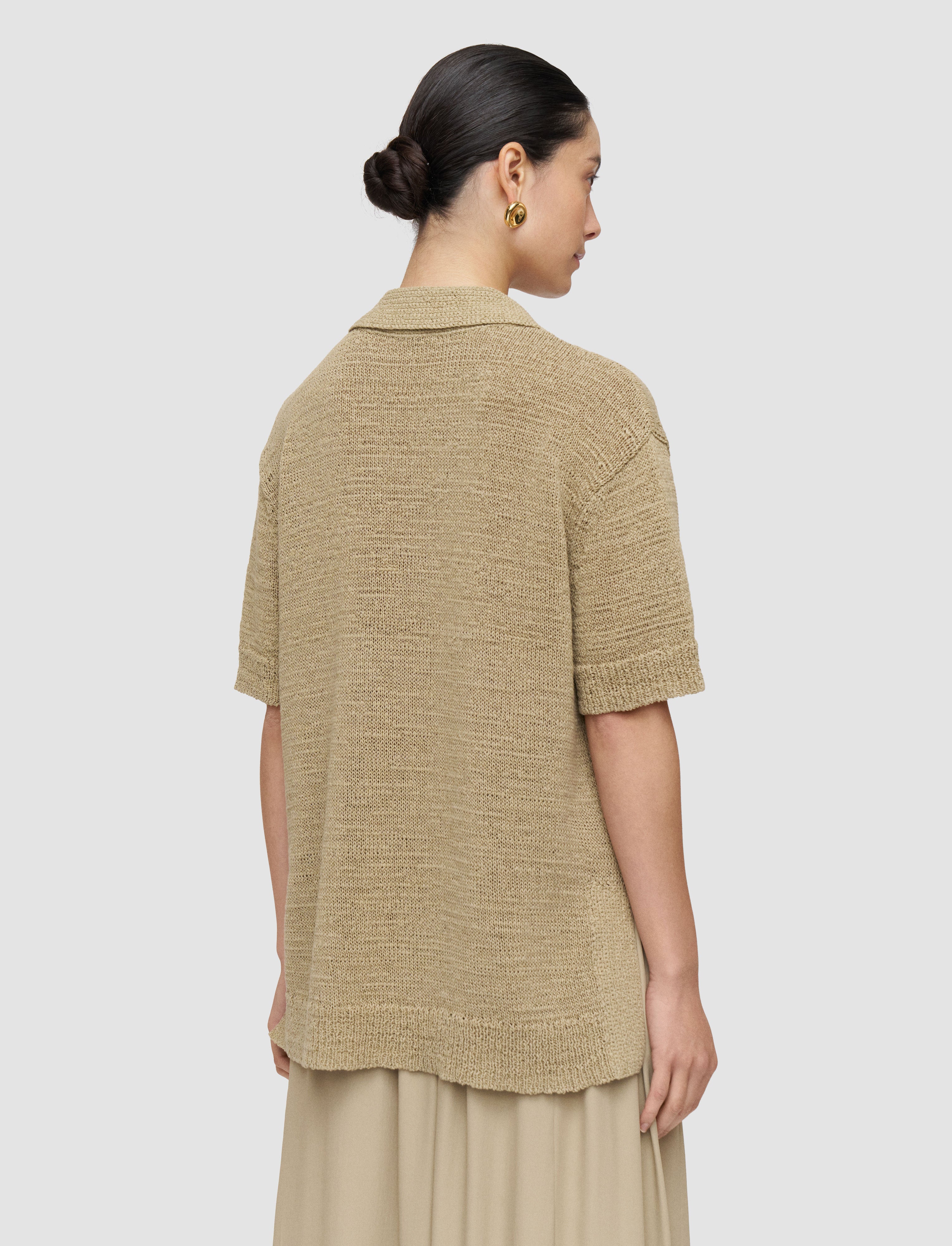 green-rian-open-cotton-knit-polo-top-JOSEPH