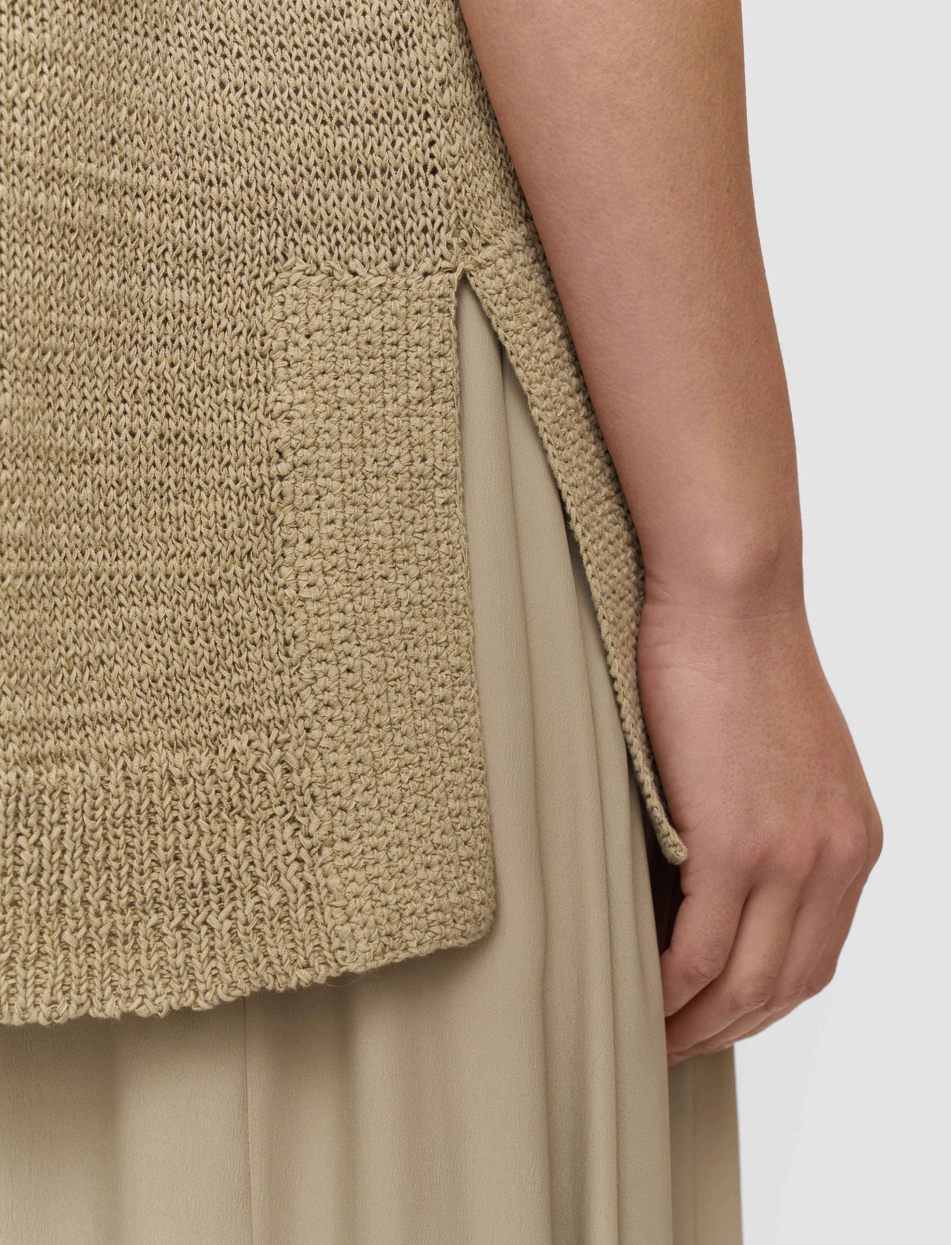 green-rian-open-cotton-knit-polo-top-JOSEPH