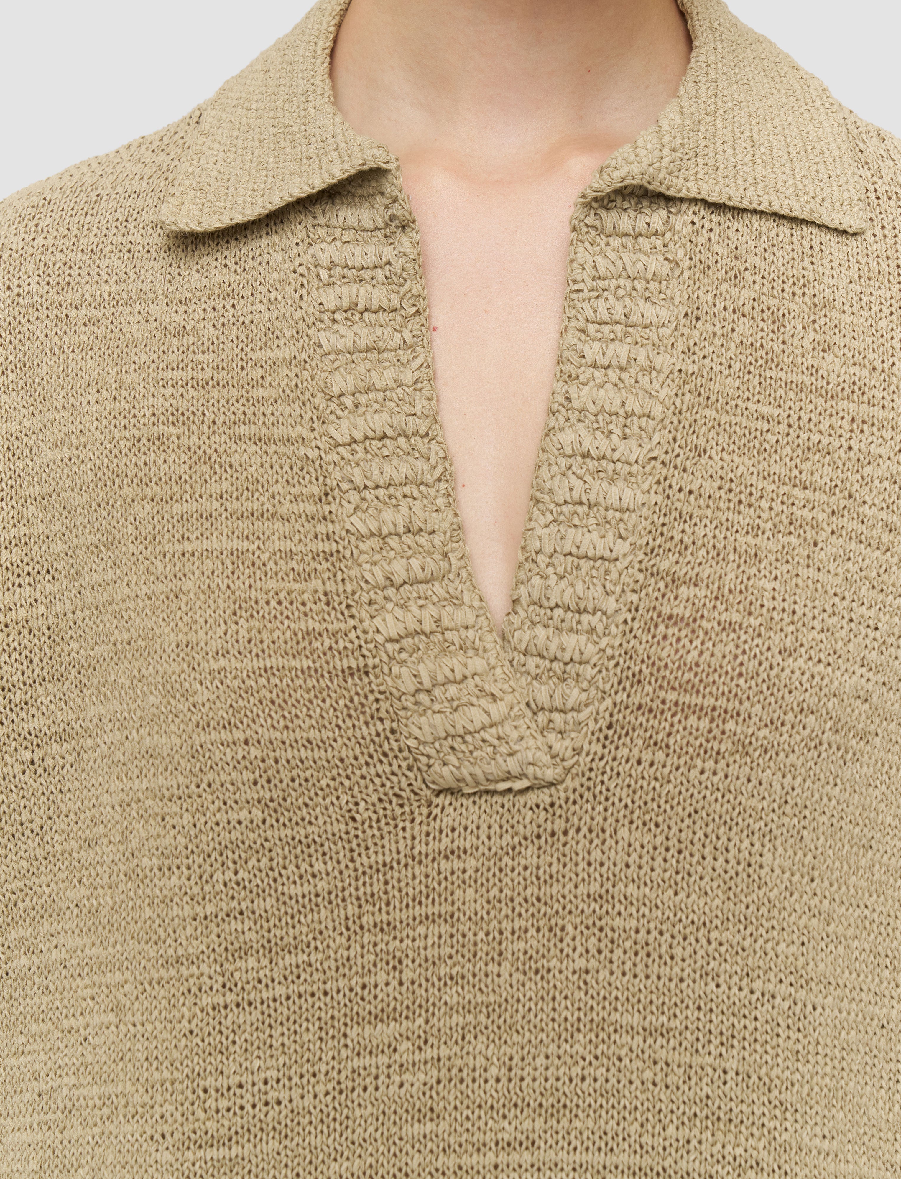 green-rian-open-cotton-knit-polo-top-JOSEPH