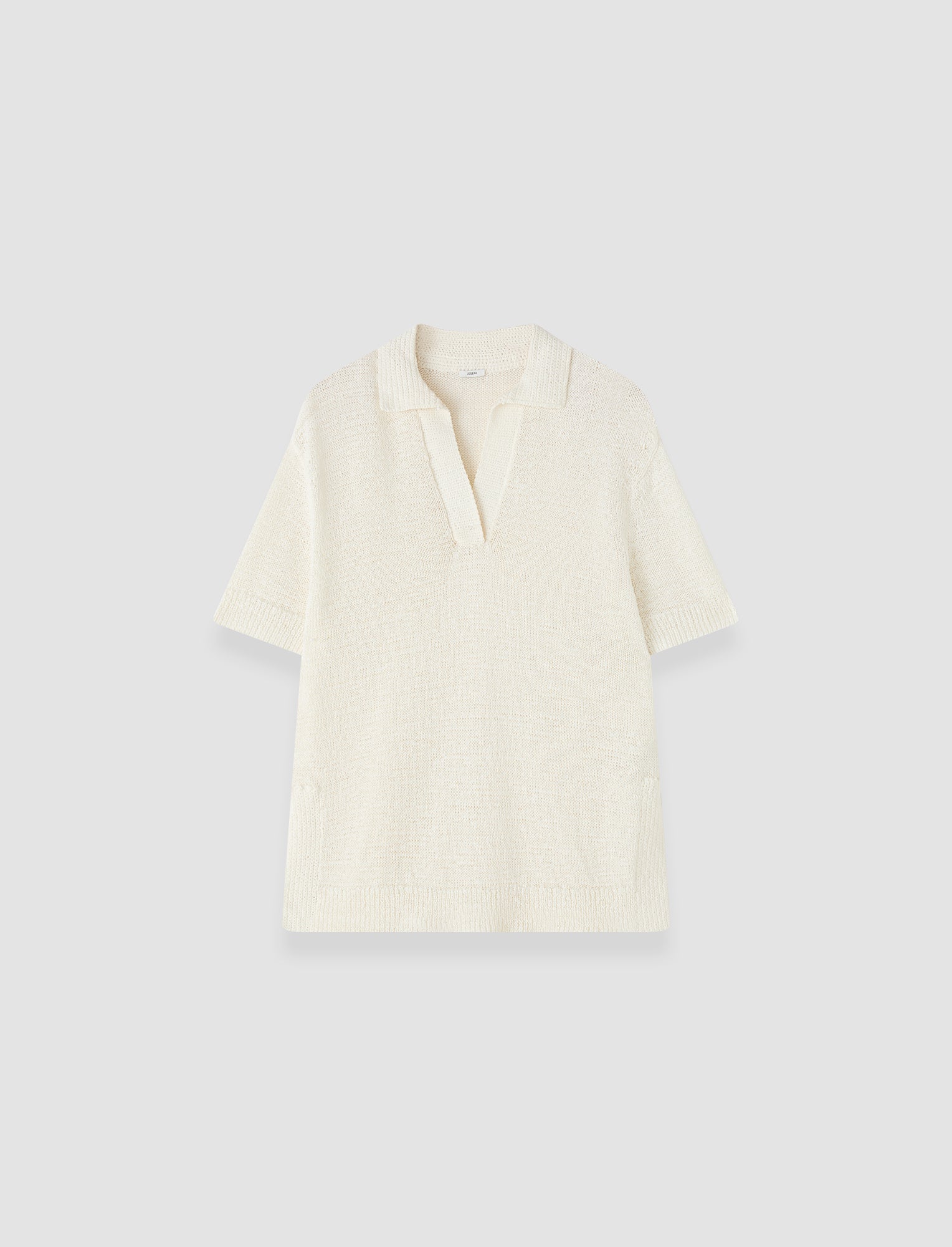 white-rian-open-cotton-knit-polo-top-JOSEPH