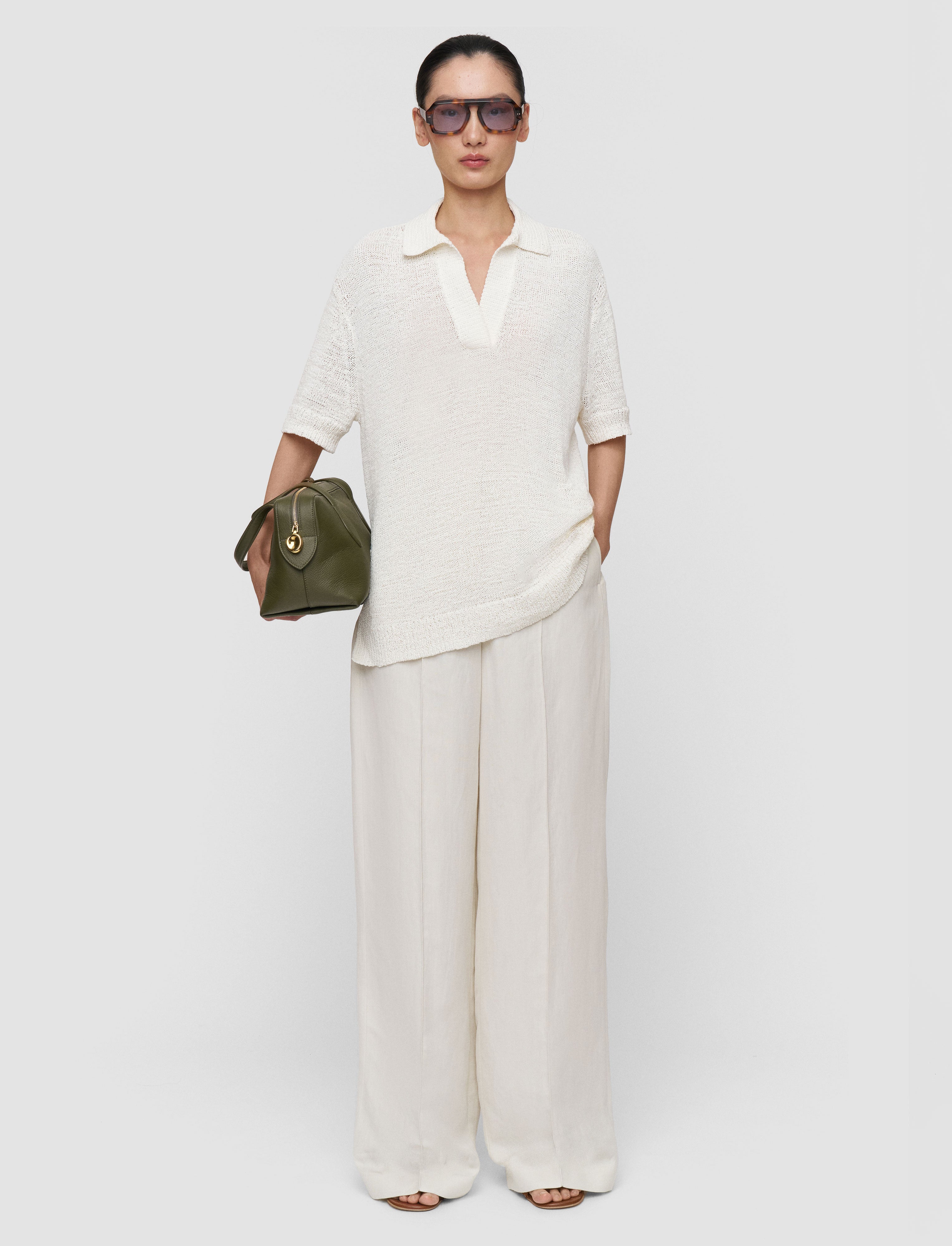 white-rian-open-cotton-knit-polo-top-JOSEPH