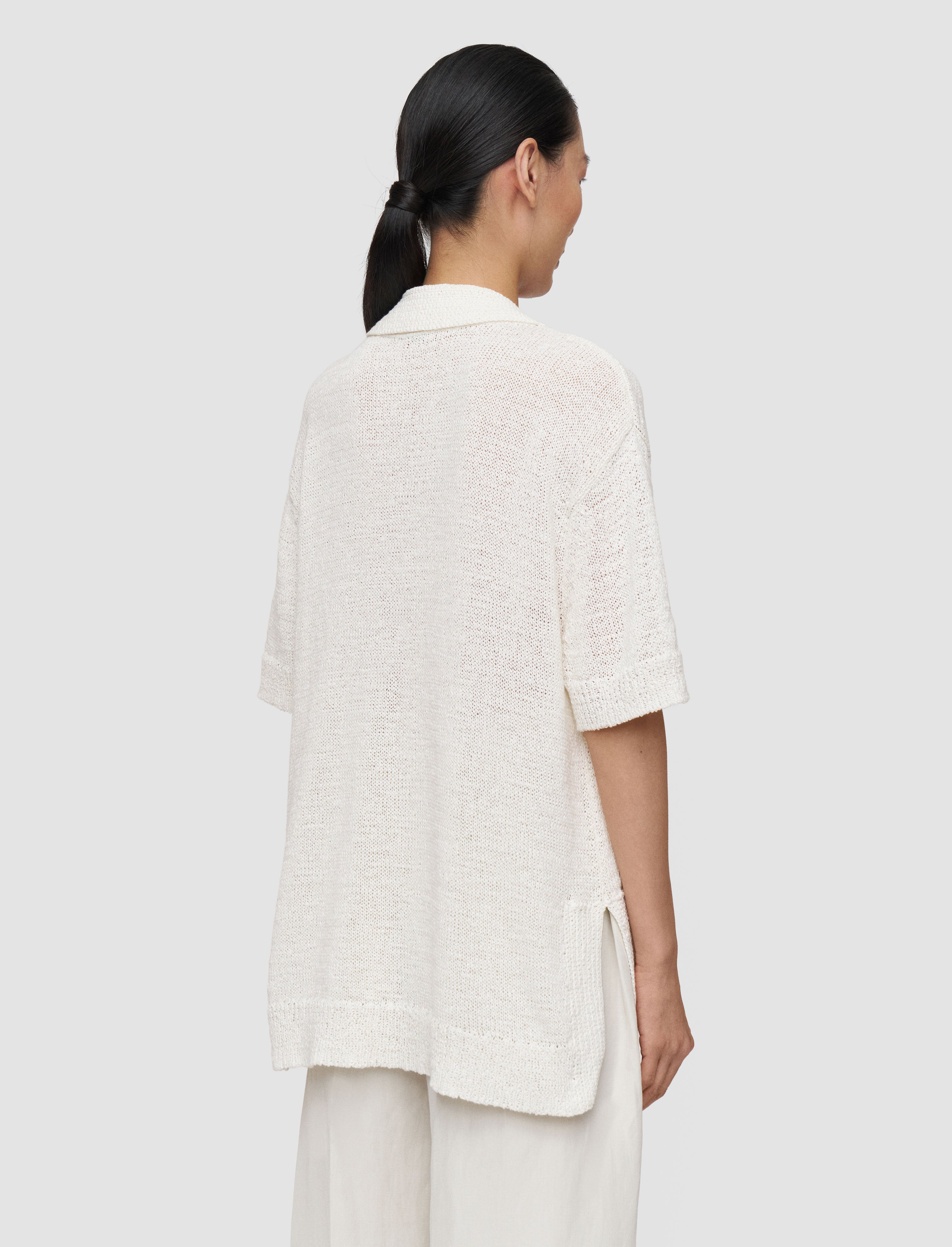 white-rian-open-cotton-knit-polo-top-JOSEPH