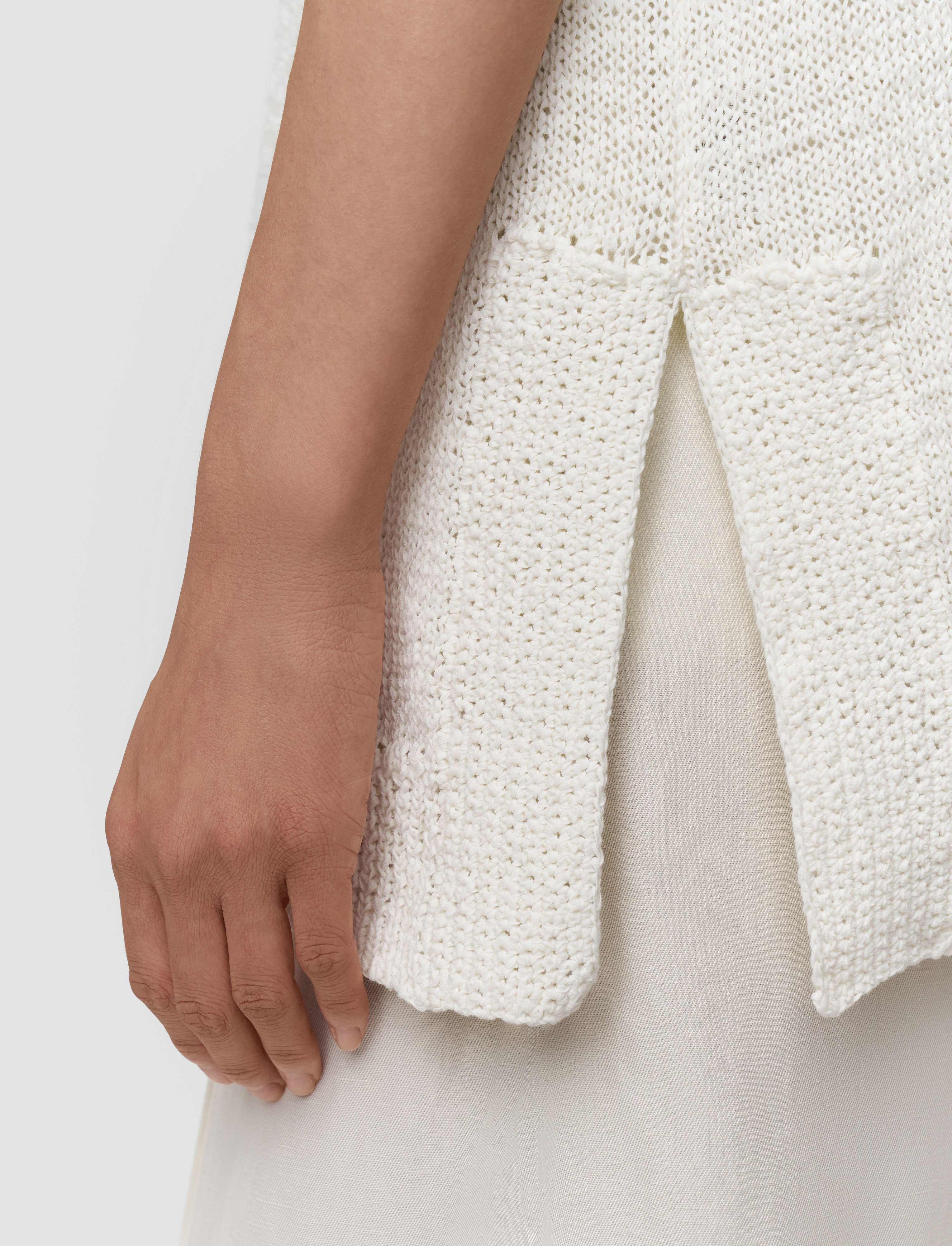 white-rian-open-cotton-knit-polo-top-JOSEPH